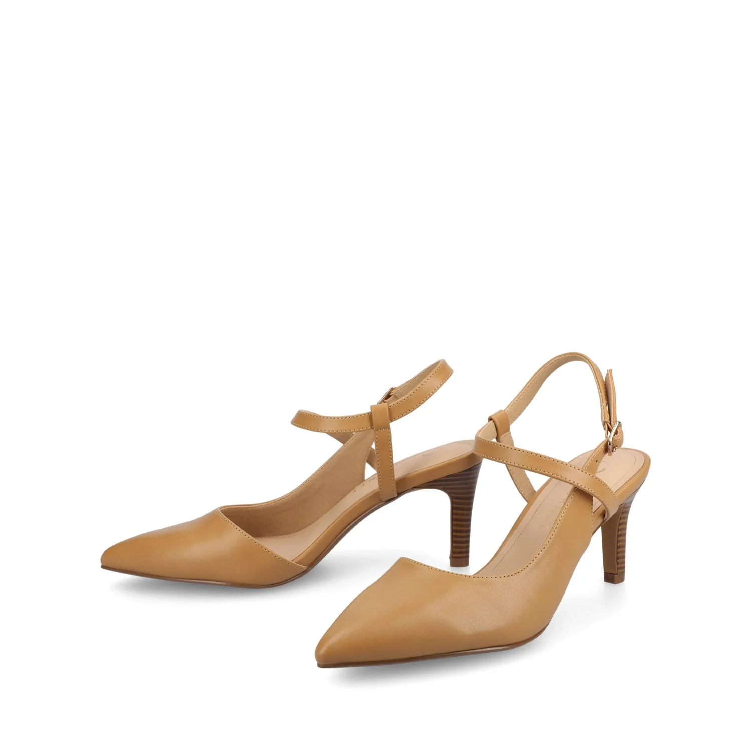 SCIPIO CROSSOVER ANKLE STRAP PUMPS - Tan - Image 2