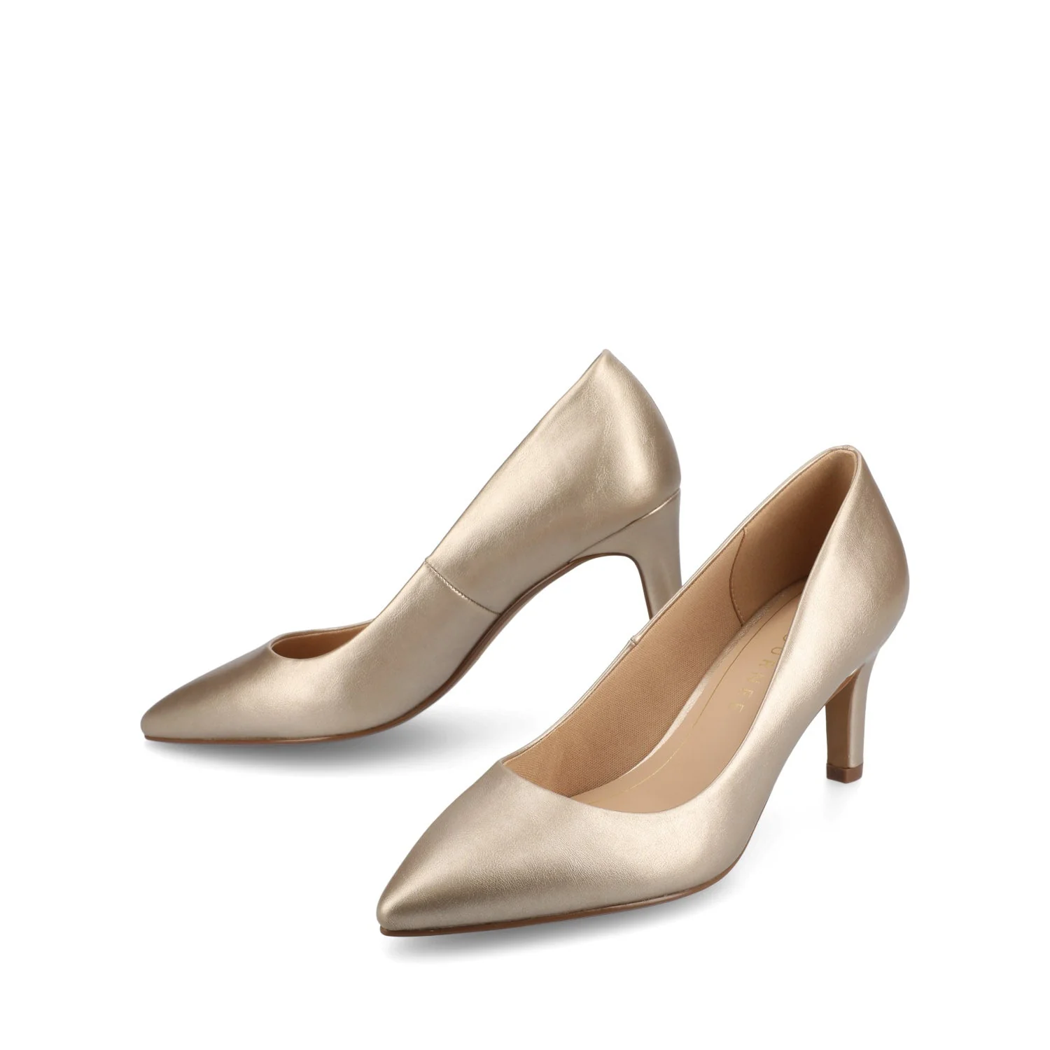 SCYLEE STILETTO PUMP HEELS IN VEGAN LEATHER - Champagne PU - Image 2