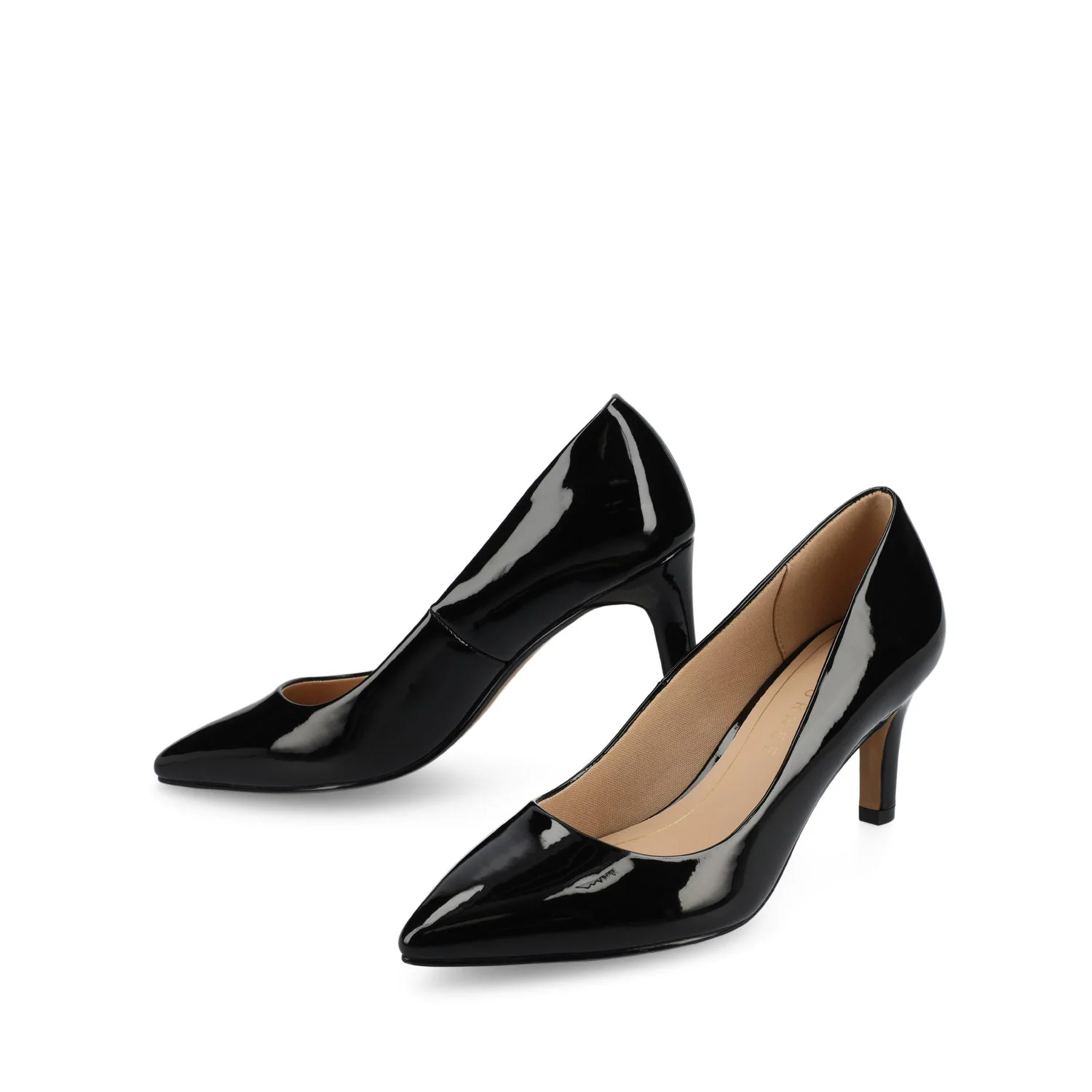 SCYLEE STILETTO PUMP HEELS IN PATENT - Black Patent - Image 2