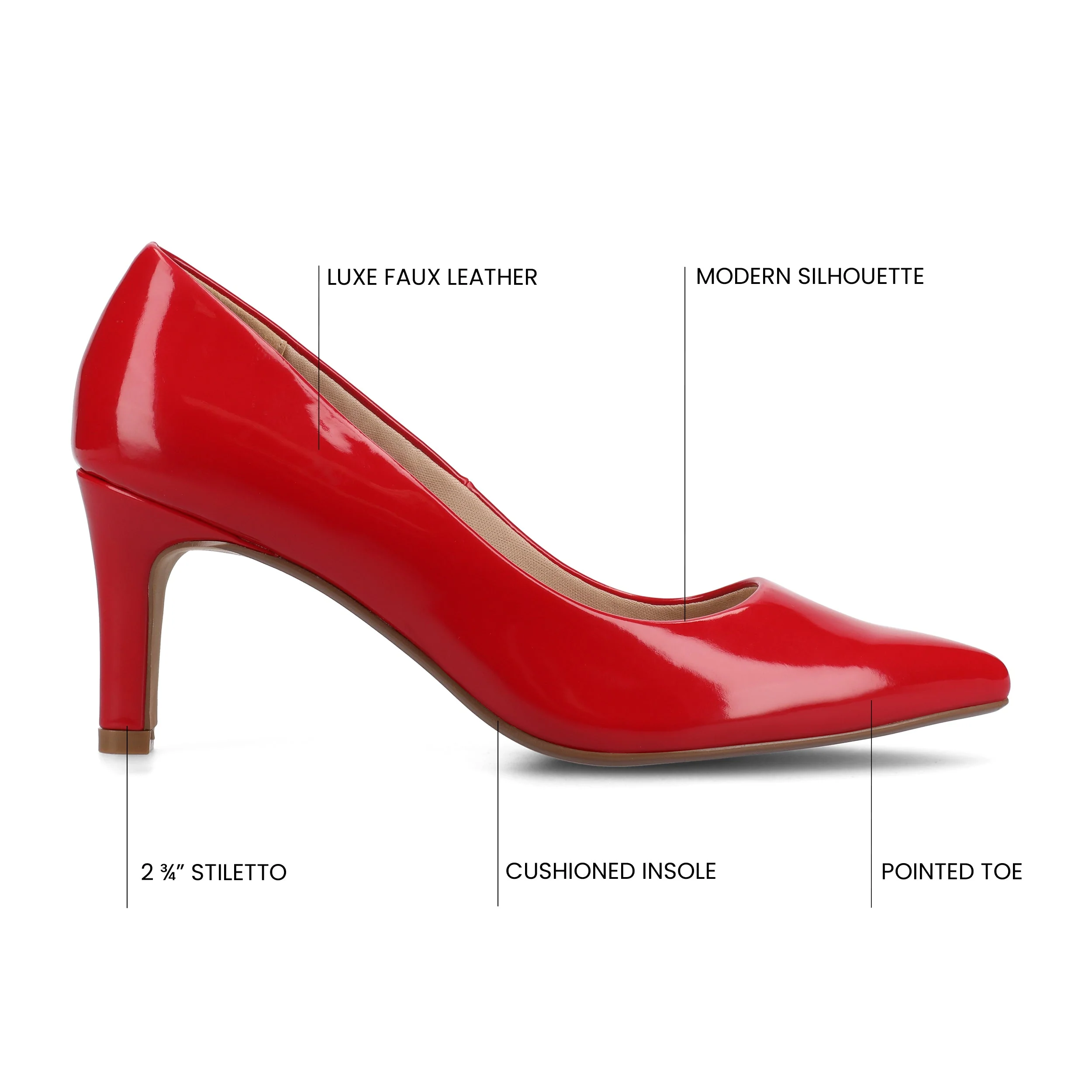 SCYLEE STILETTO PUMP HEELS IN PATENT - Red Patent - Image 7