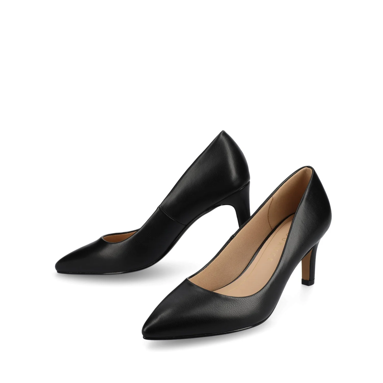 SCYLEE LEATHER STILETTO HEELS IN WIDE - Black PU - Image 2