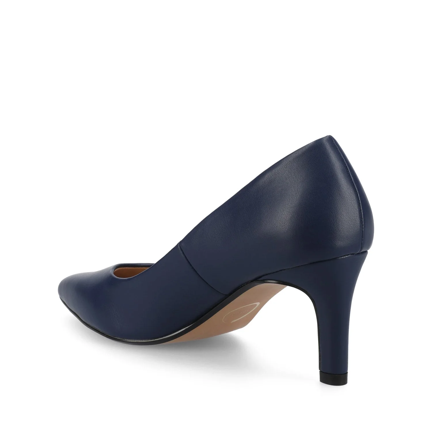 SCYLEE LEATHER STILETTO HEELS IN WIDE - Navy PU - Image 4