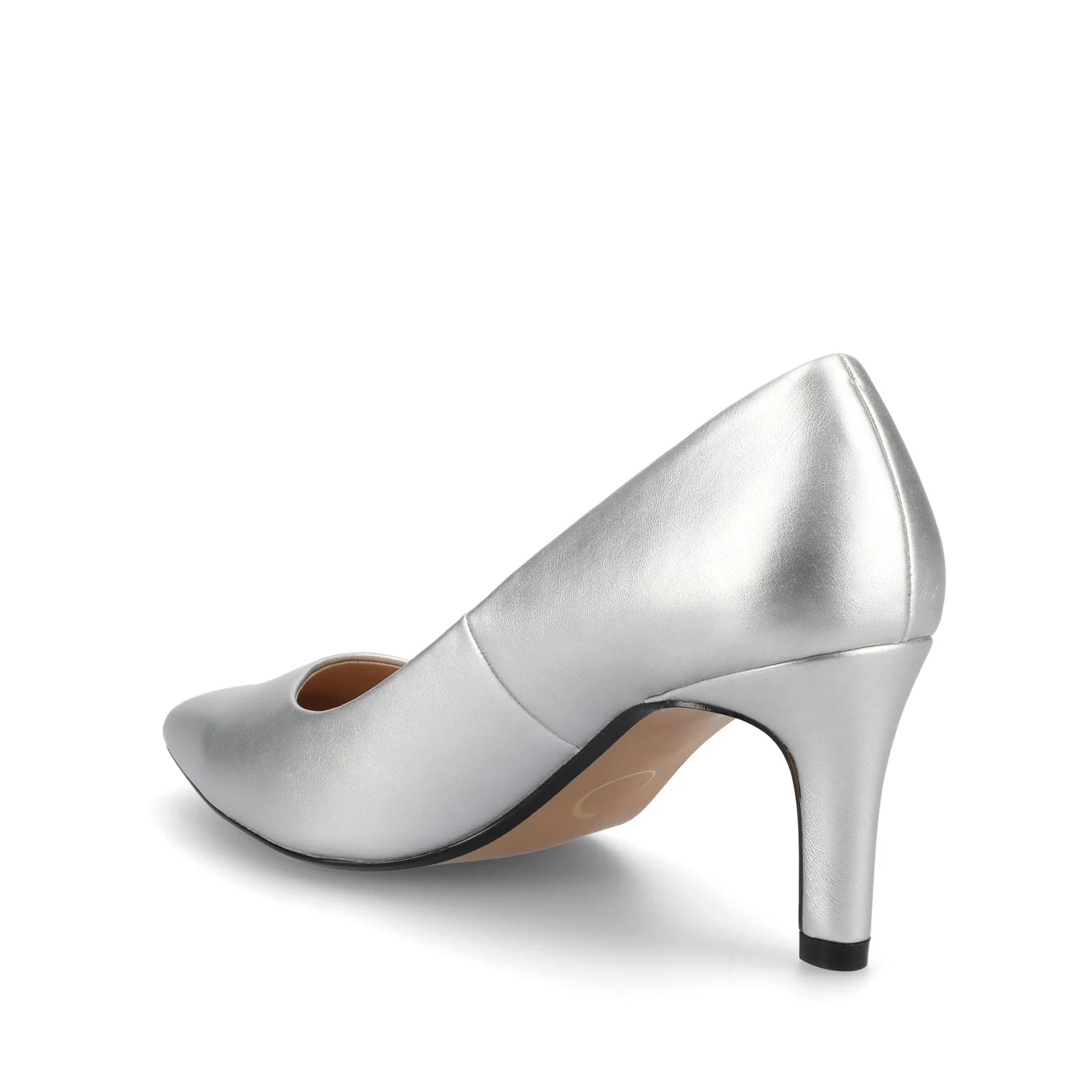 SCYLEE STILETTO PUMP HEELS IN VEGAN LEATHER - Silver PU - Image 4