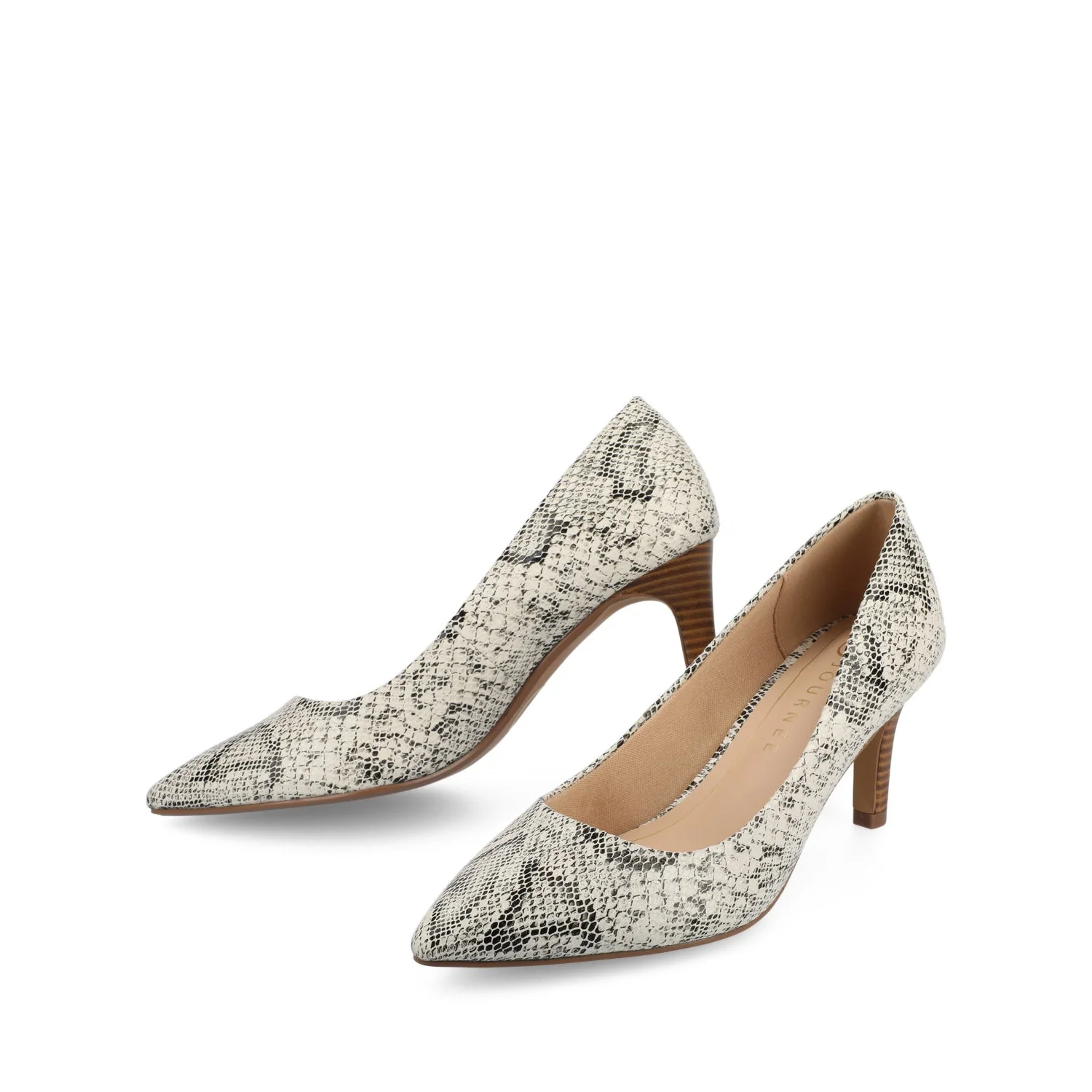 SCYLEE STILETTO PUMP HEELS IN VEGAN LEATHER - Snake - Image 3