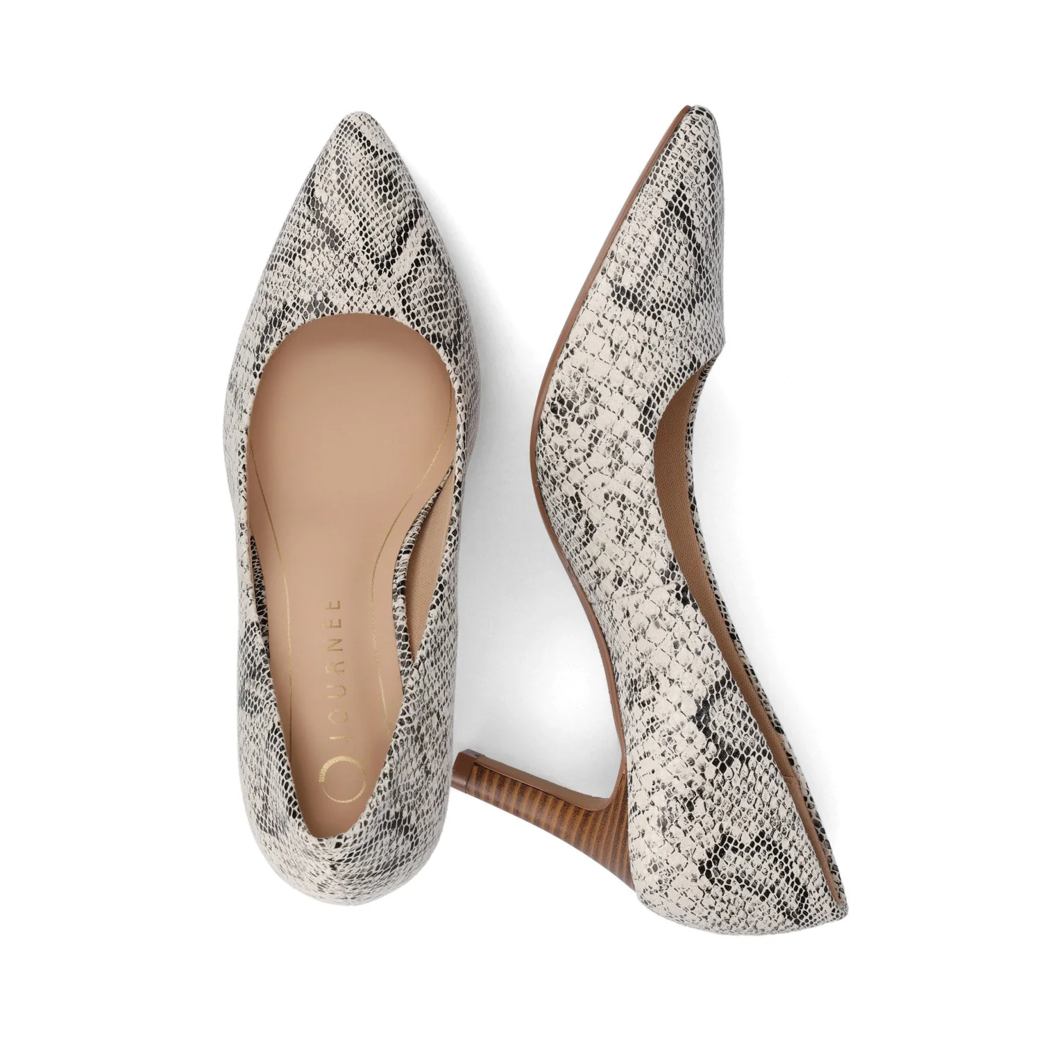 SCYLEE STILETTO PUMP HEELS IN VEGAN LEATHER - Snake - Image 4
