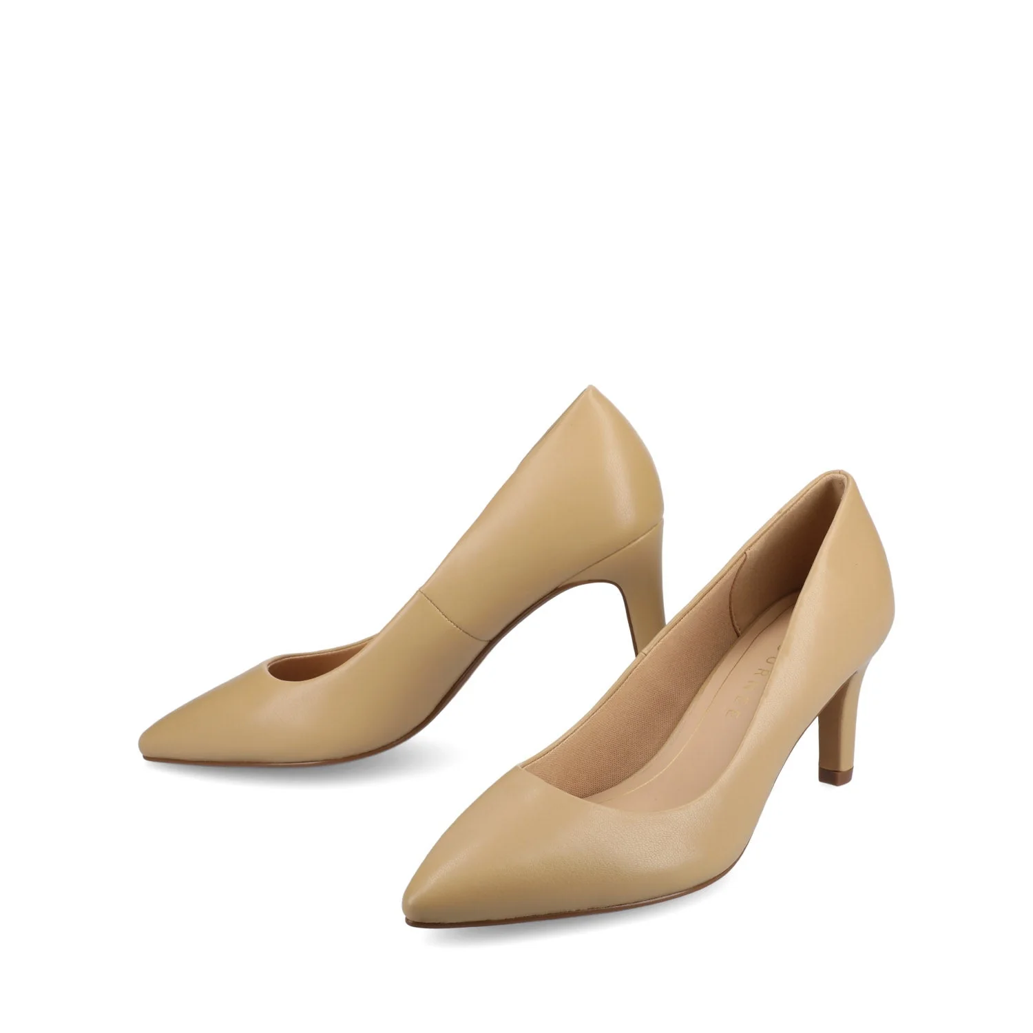 SCYLEE STILETTO PUMP HEELS IN VEGAN LEATHER - Tan PU - Image 2