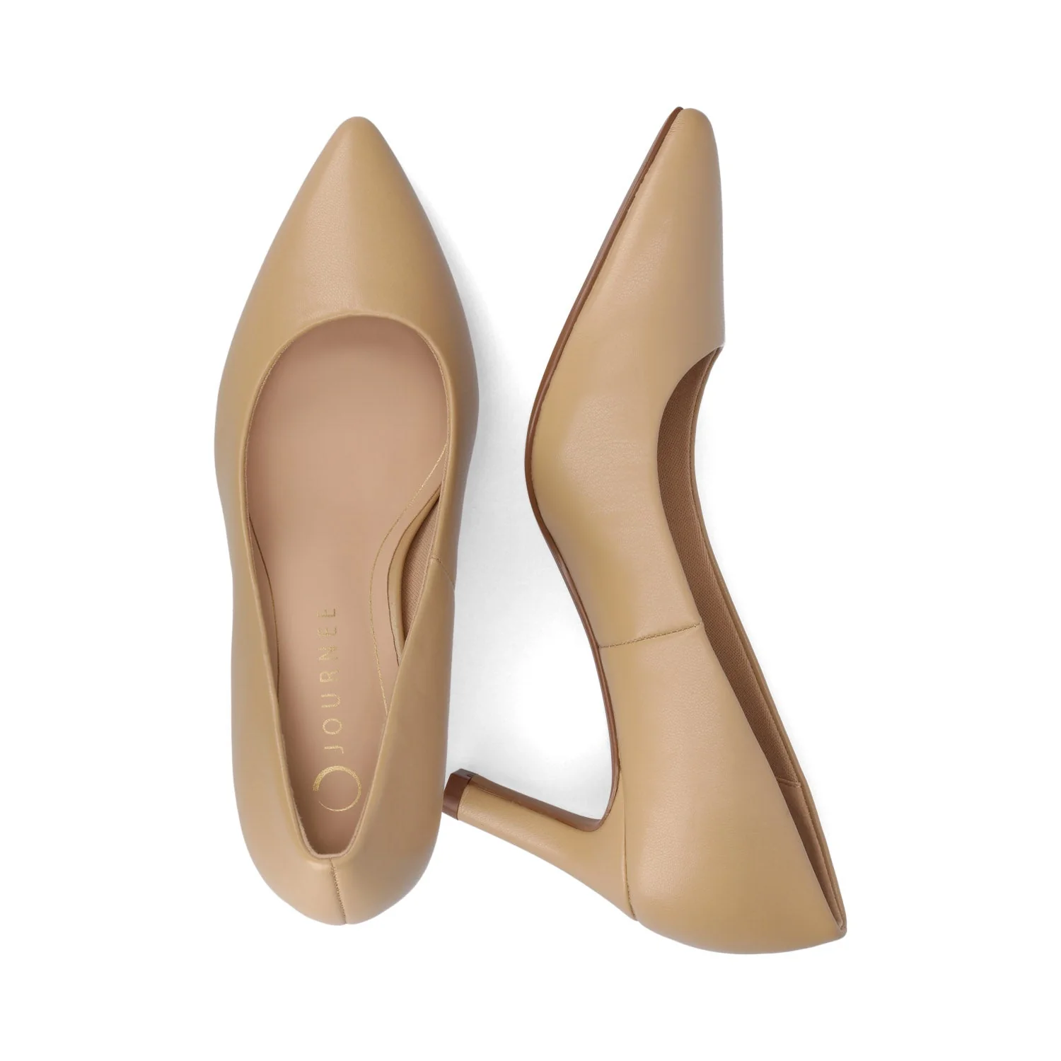 SCYLEE STILETTO PUMP HEELS IN VEGAN LEATHER - Tan PU - Image 3