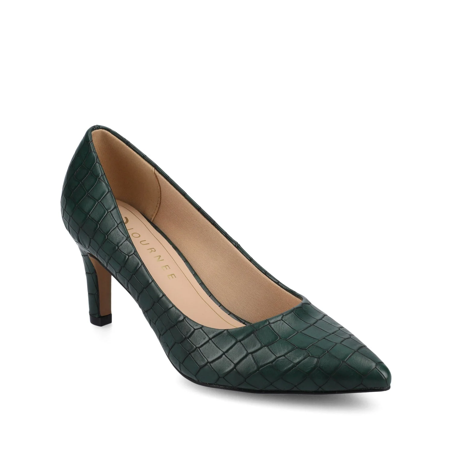SCYLEE STILETTO PUMP HEELS - Green Croco - Image 2