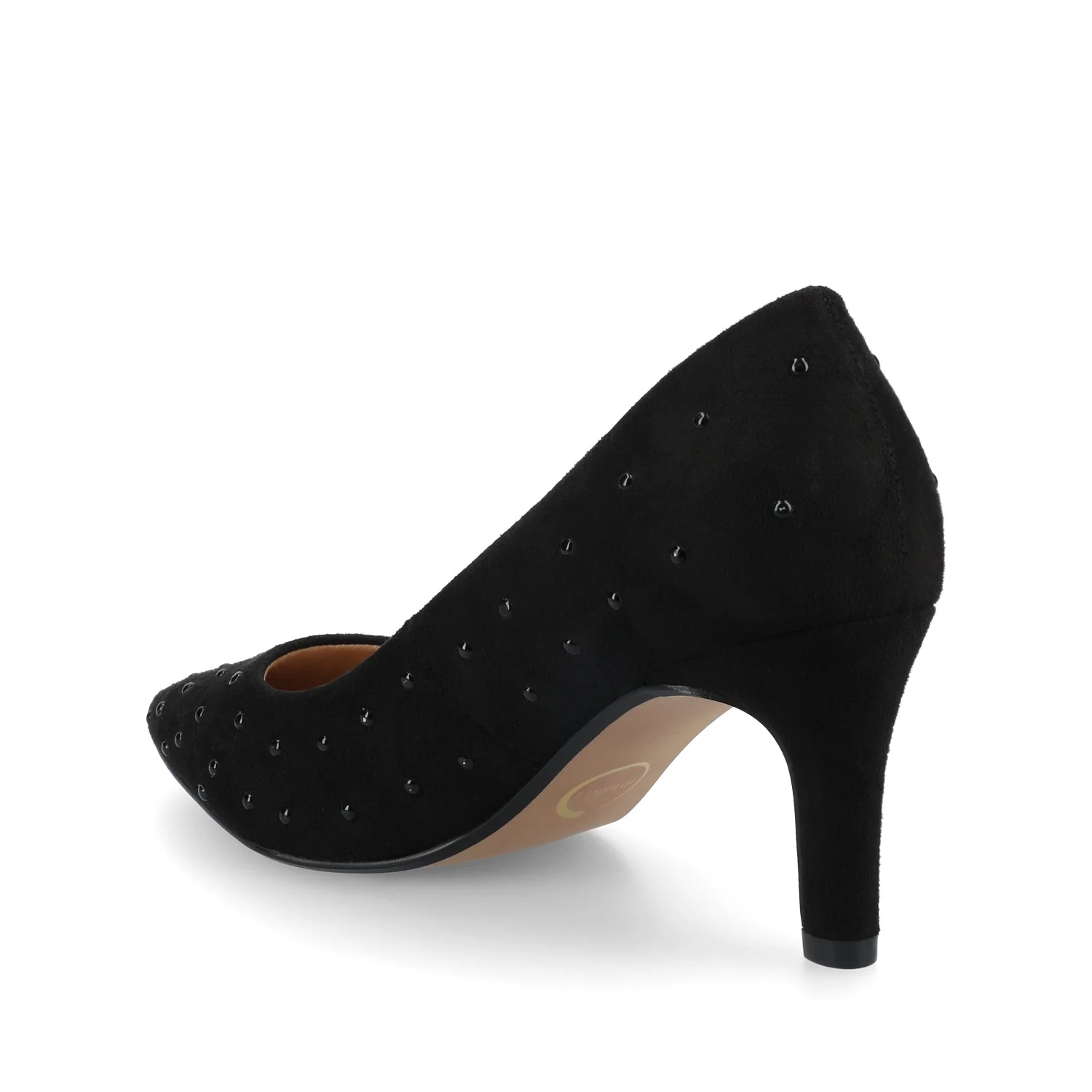 SCYLEE STILETTO PUMP HEELS IN WIDE - Black Stud - Image 3