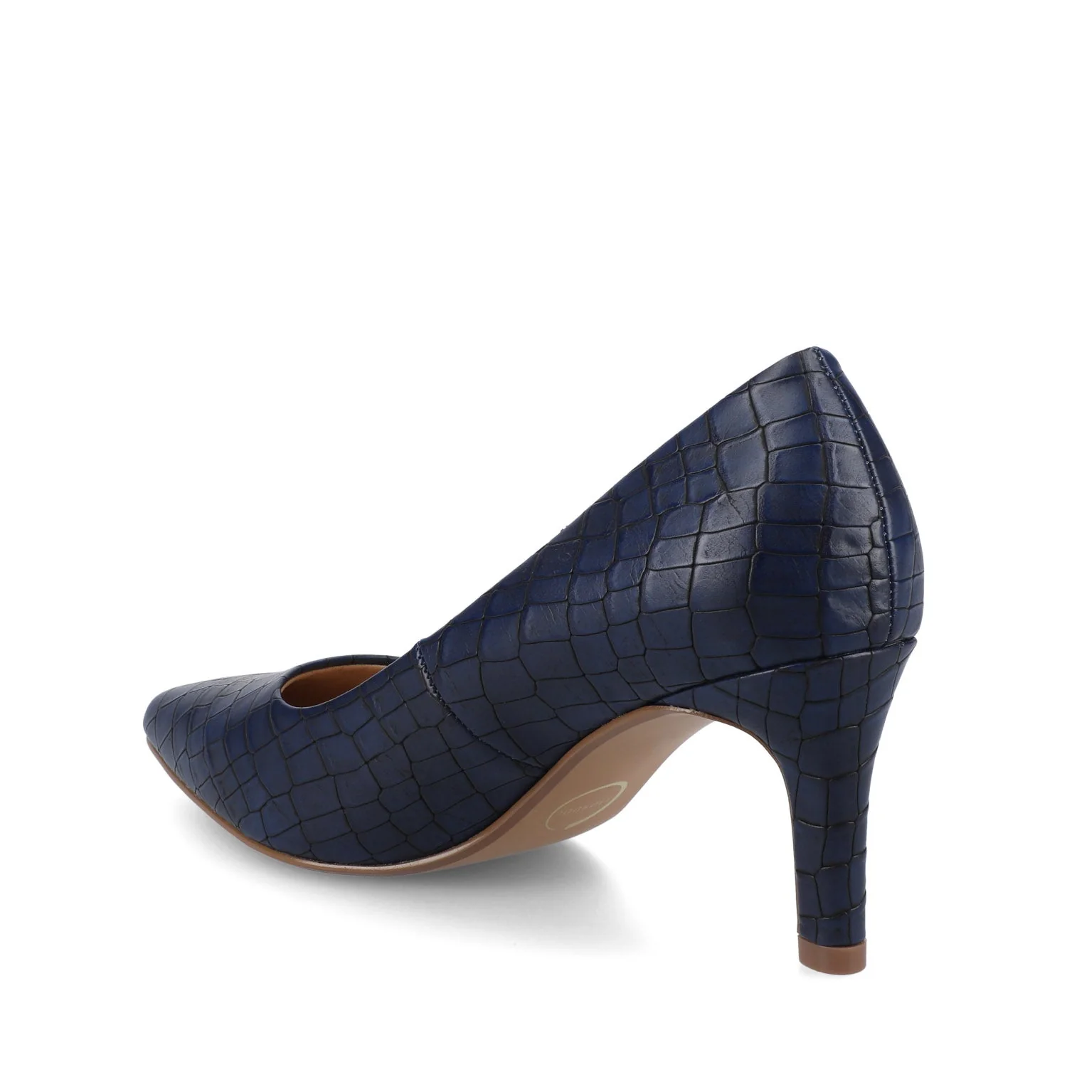 SCYLEE STILETTO PUMP HEELS IN WIDE - Blue Croco - Image 3
