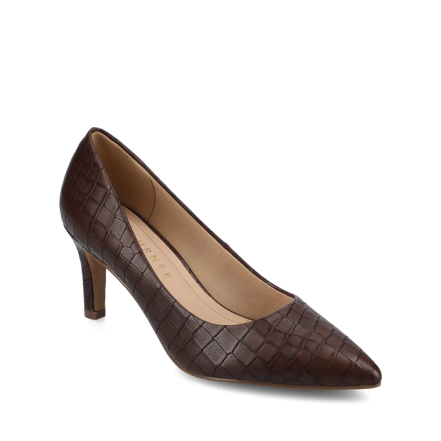 SCYLEE STILETTO PUMP HEELS IN WIDE - Brown - Image 2
