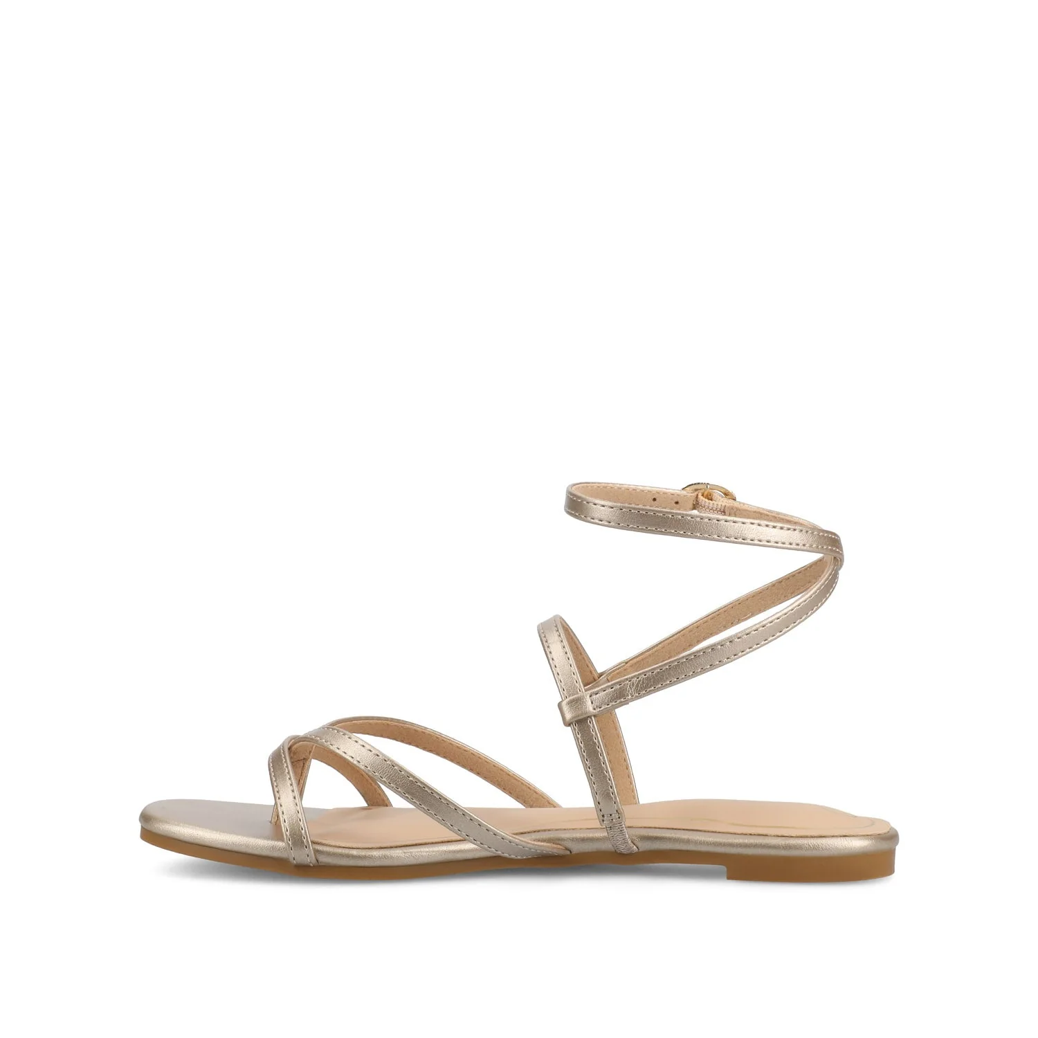 SERISSA CRISSCROSS SANDAL IN VEGAN LEATHER - Champagne - Image 3