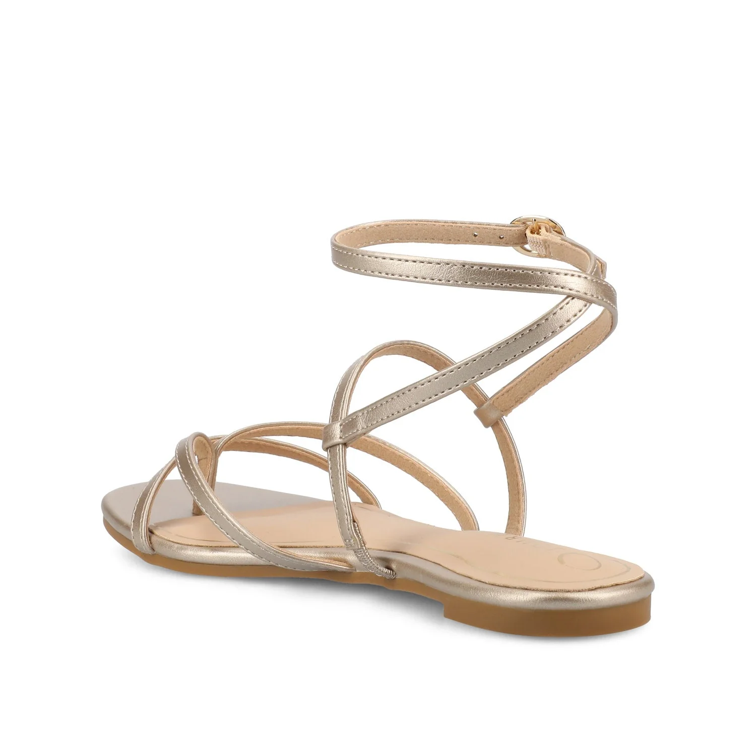 SERISSA CRISSCROSS SANDAL IN VEGAN LEATHER - Champagne - Image 4