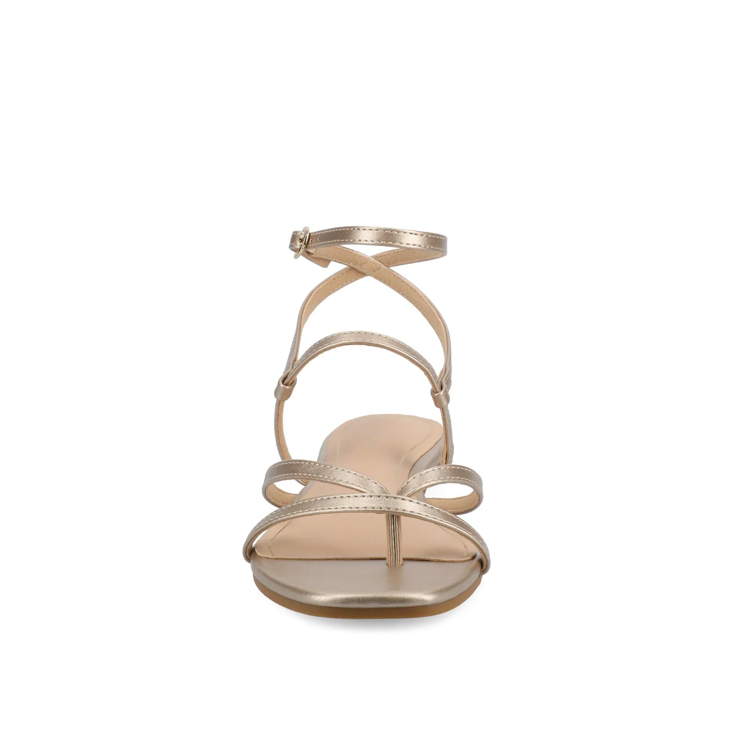 SERISSA CRISSCROSS SANDAL IN VEGAN LEATHER - Champagne - Image 5