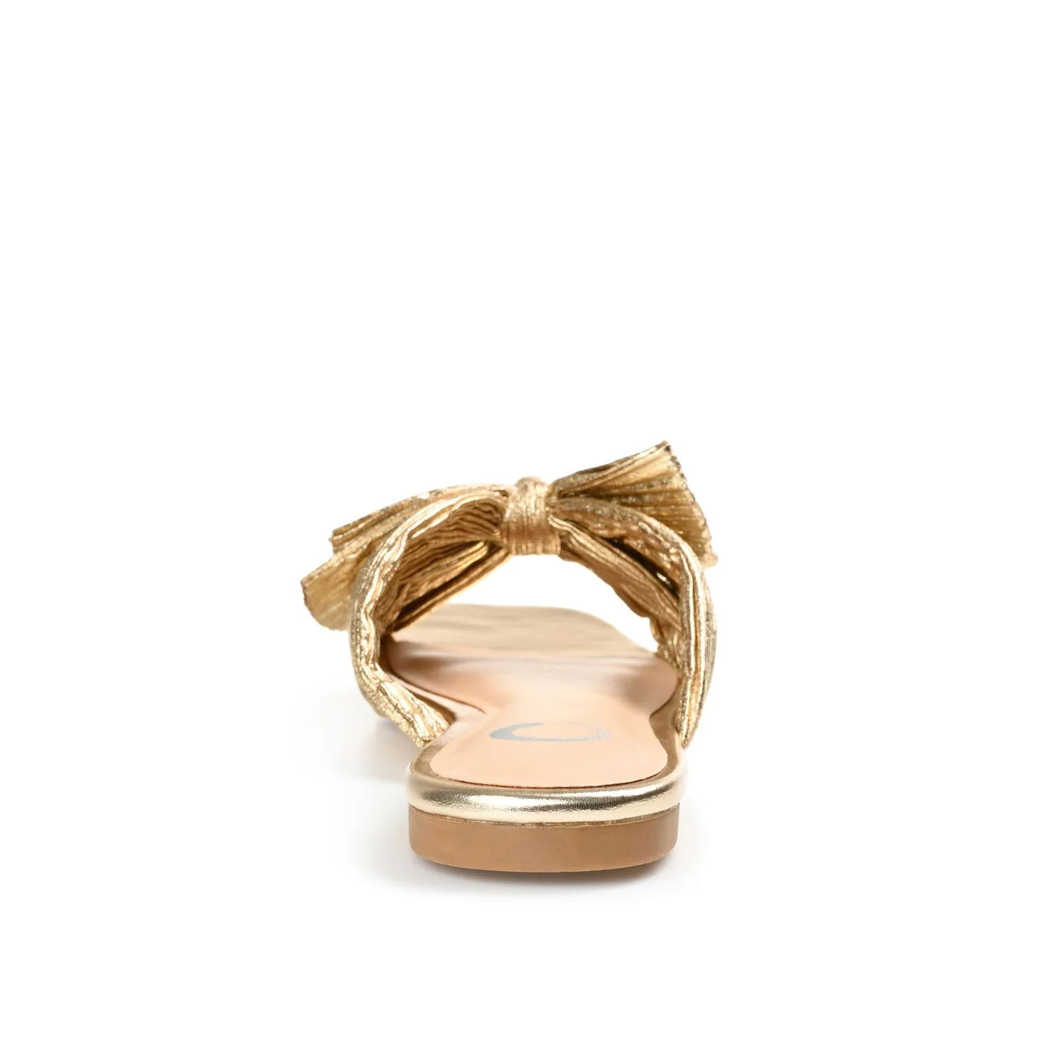 SERLINA PLEATED SLIDE SANDALS IN FOIL - Gold PU 2 - Image 7