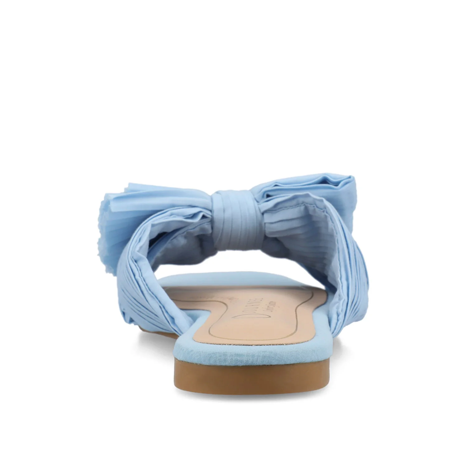 SERLINA PLEATED SLIDE SANDALS IN FOIL - Light Blue - Image 6