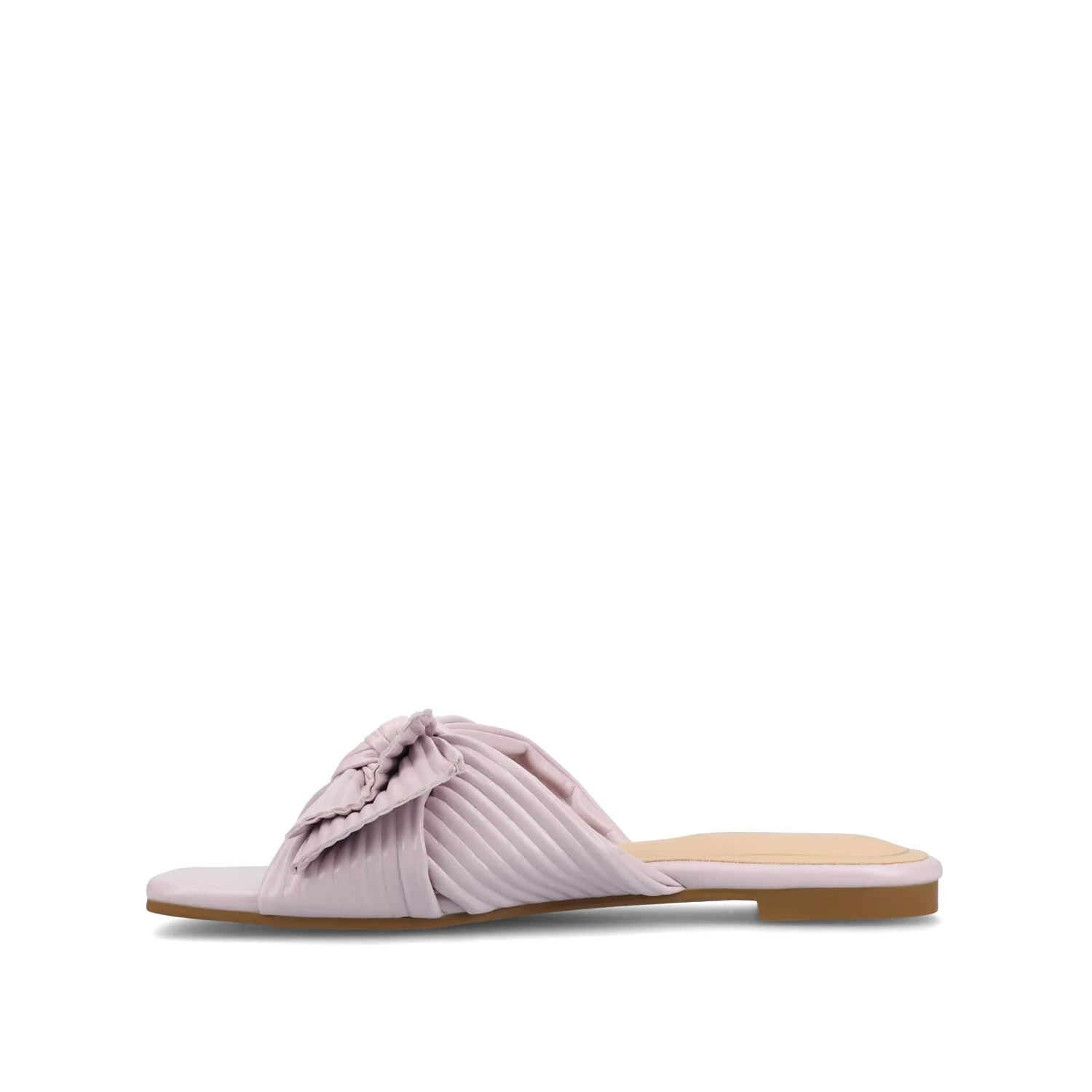 SERLINA PLEATED SLIDE SANDALS IN FOIL - Lilac - Image 3