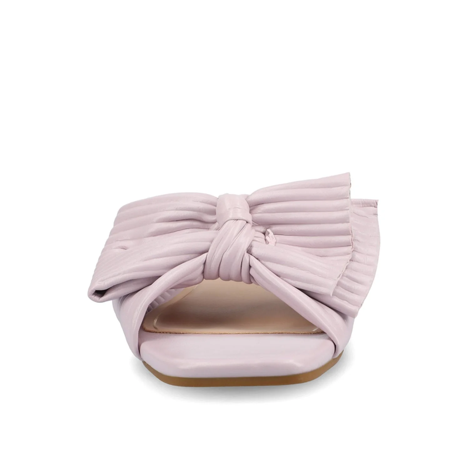 SERLINA PLEATED SLIDE SANDALS IN FOIL - Lilac - Image 5