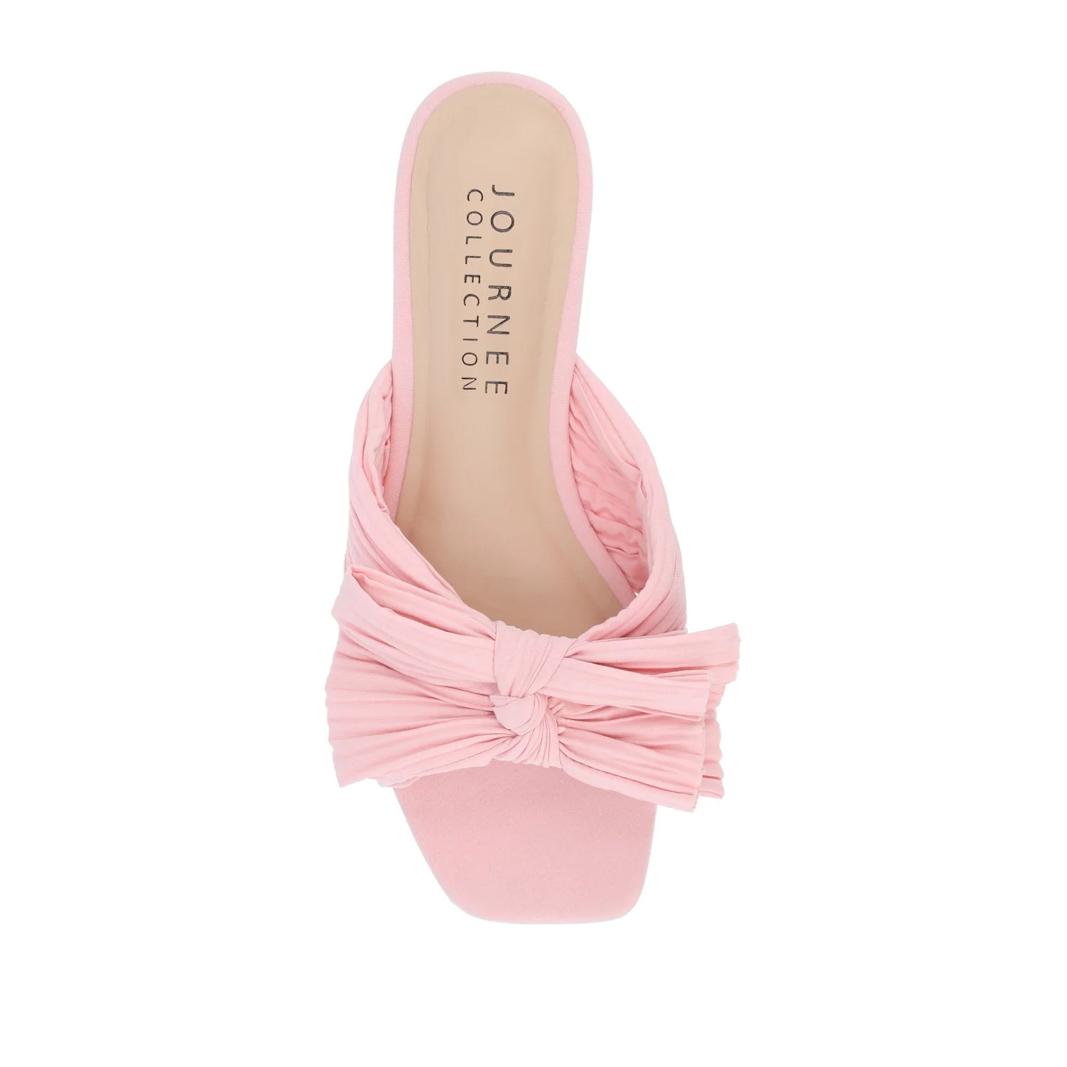 SERLINA PLEATED SLIDE SANDALS IN FOIL - Pink - Image 6