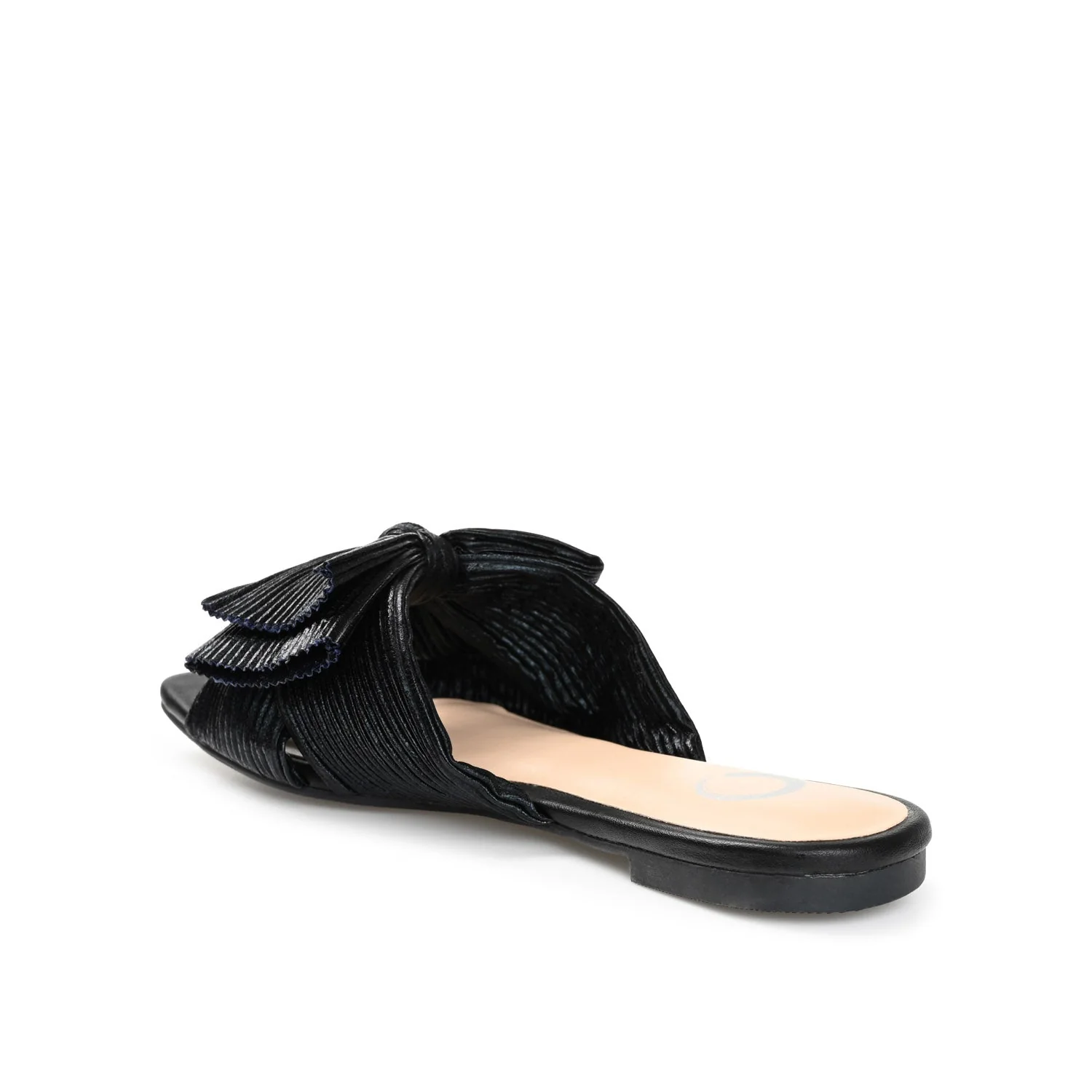 SERLINA PLEATED SLIDE SANDALS IN WIDE - Black - Image 4
