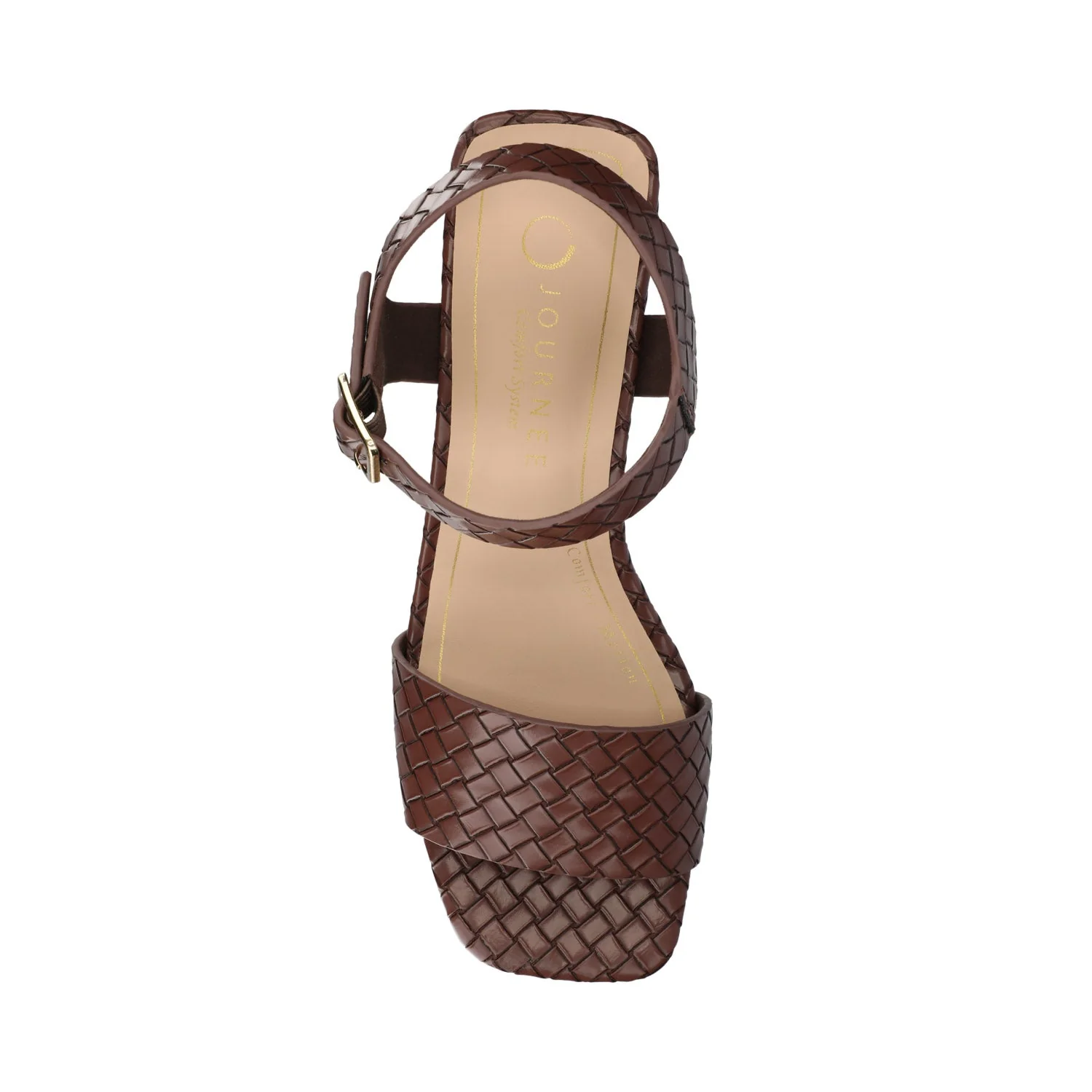 SHAINA OPEN TOE HEELS - Chocolate Woven - Image 4