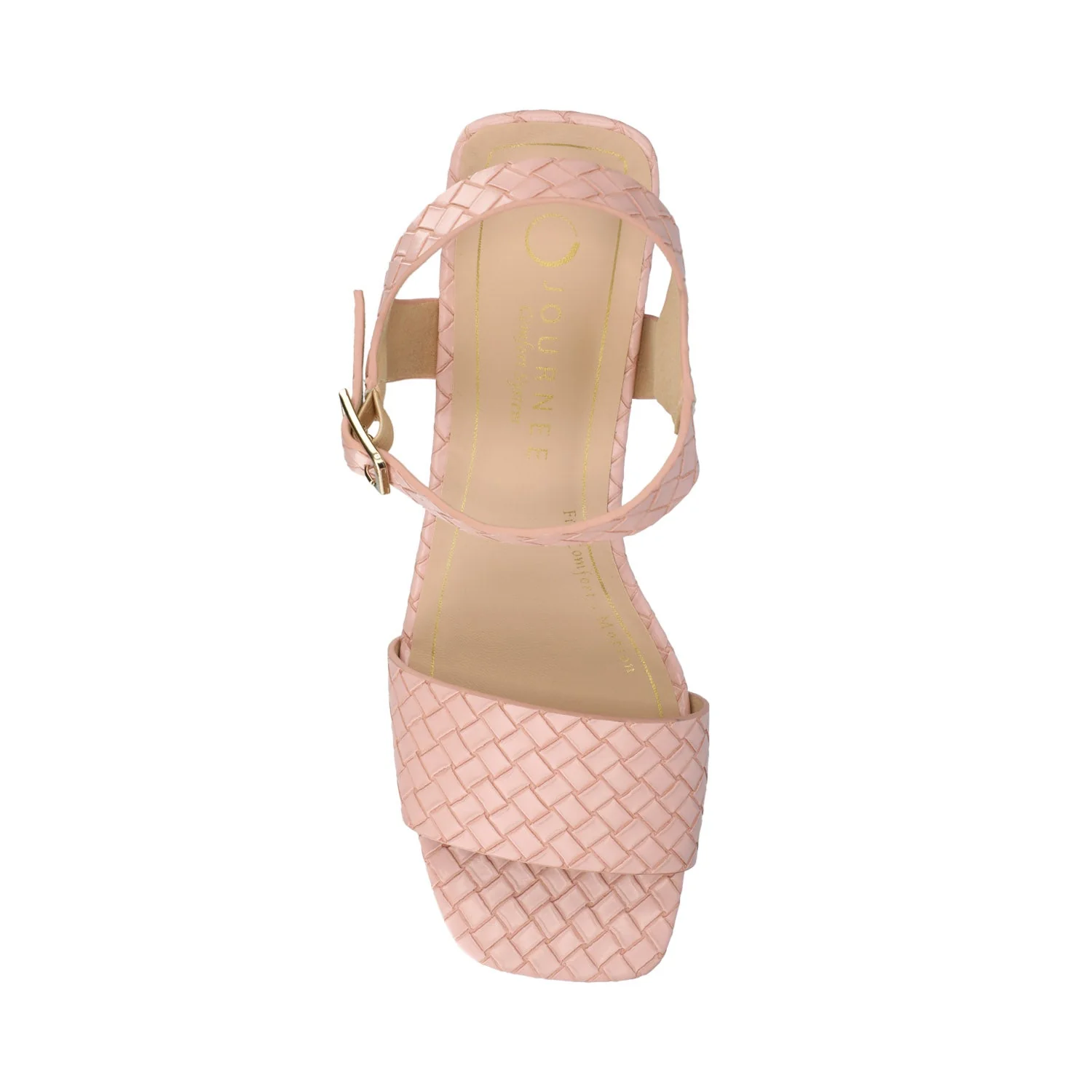 SHAINA OPEN TOE HEELS - Pink Woven - Image 4