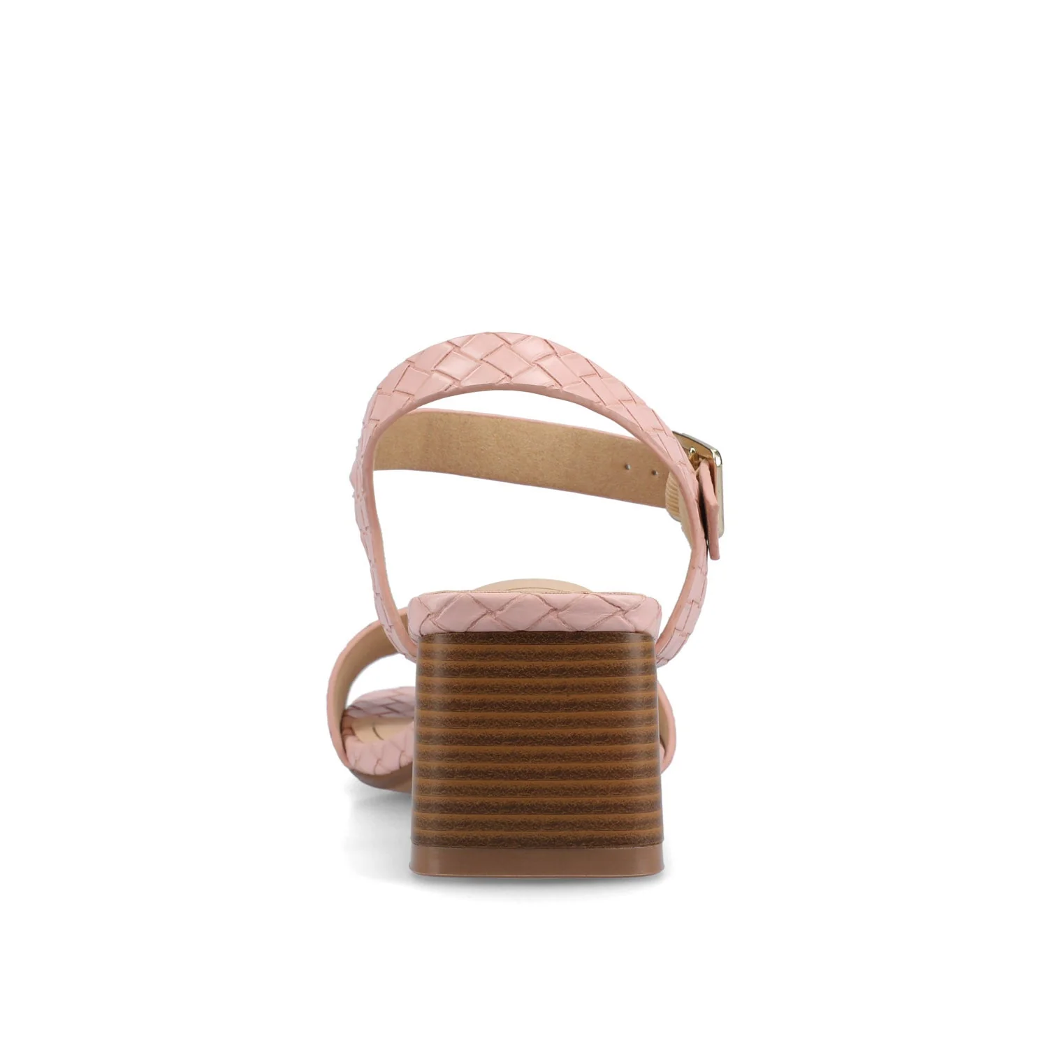 SHAINA OPEN TOE HEELS - Pink Woven - Image 6