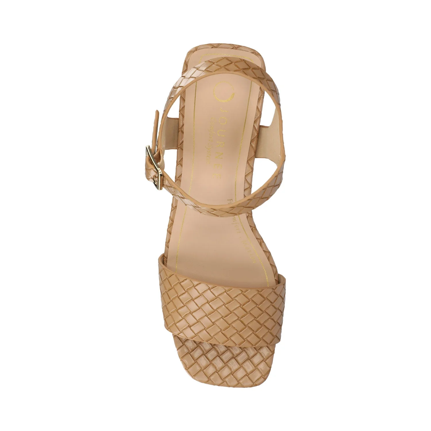 SHAINA OPEN TOE HEELS - Tan Woven - Image 4