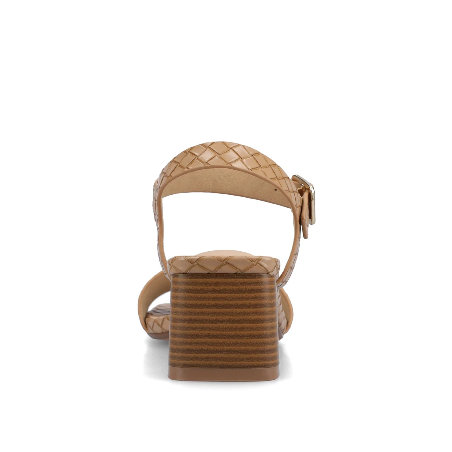 SHAINA OPEN TOE HEELS - Tan Woven - Image 6