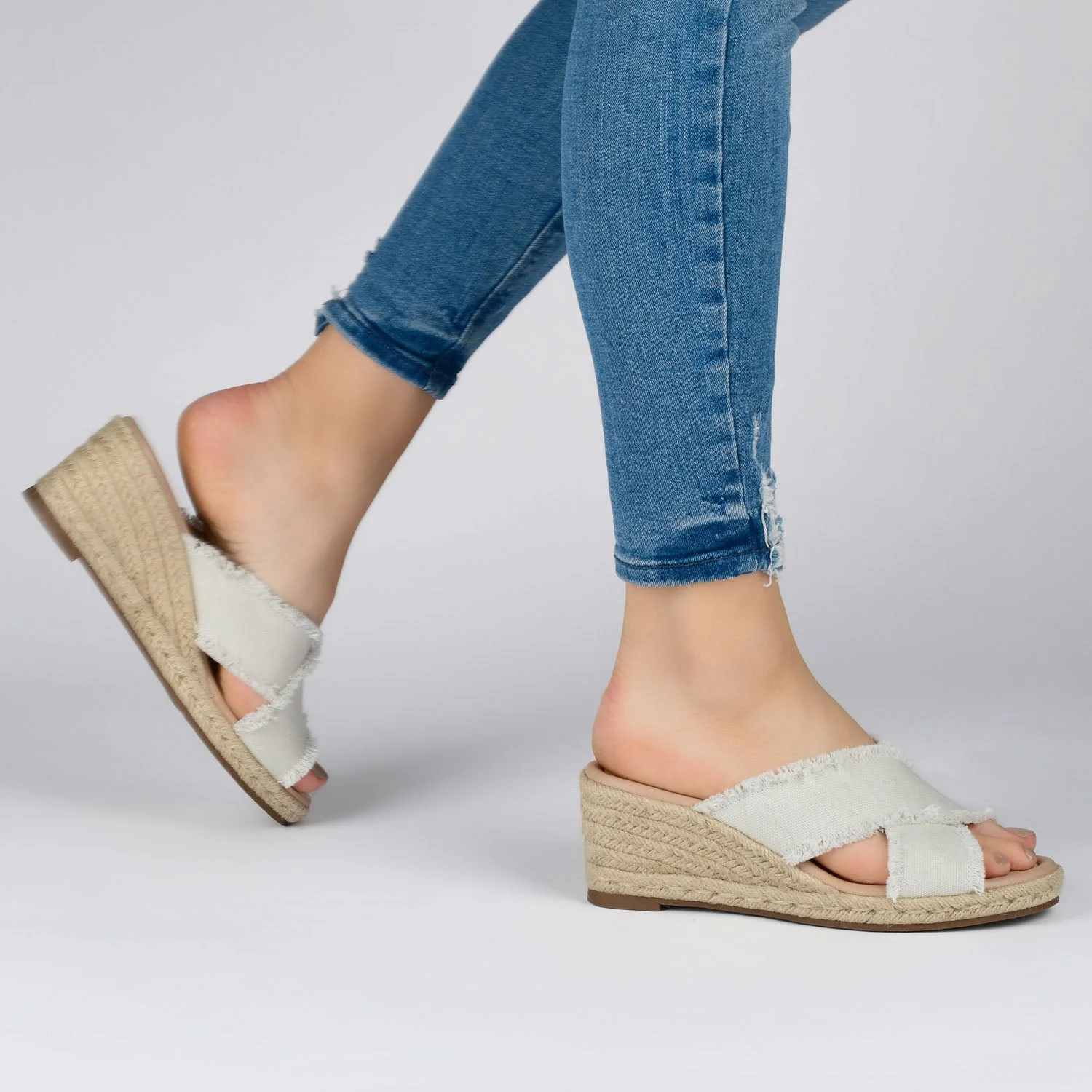 SHANNI ESPADRILLE WEDGE HEELED SANDALS - Beige - Image 2