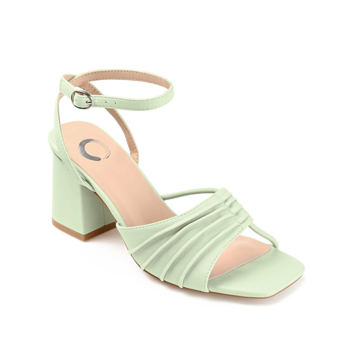 SHILLO STRAPPY BLOCK HEELS IN VEGAN LEATHER - Green - Image 2