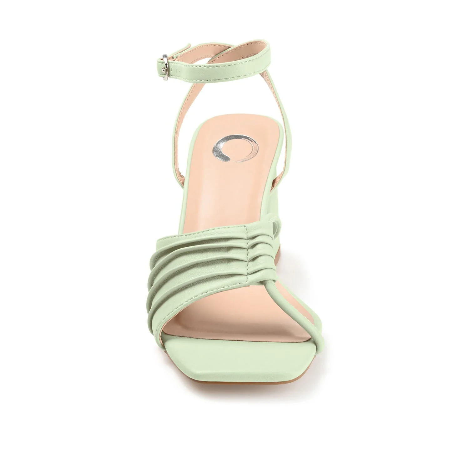 SHILLO STRAPPY BLOCK HEELS IN VEGAN LEATHER - Green - Image 5