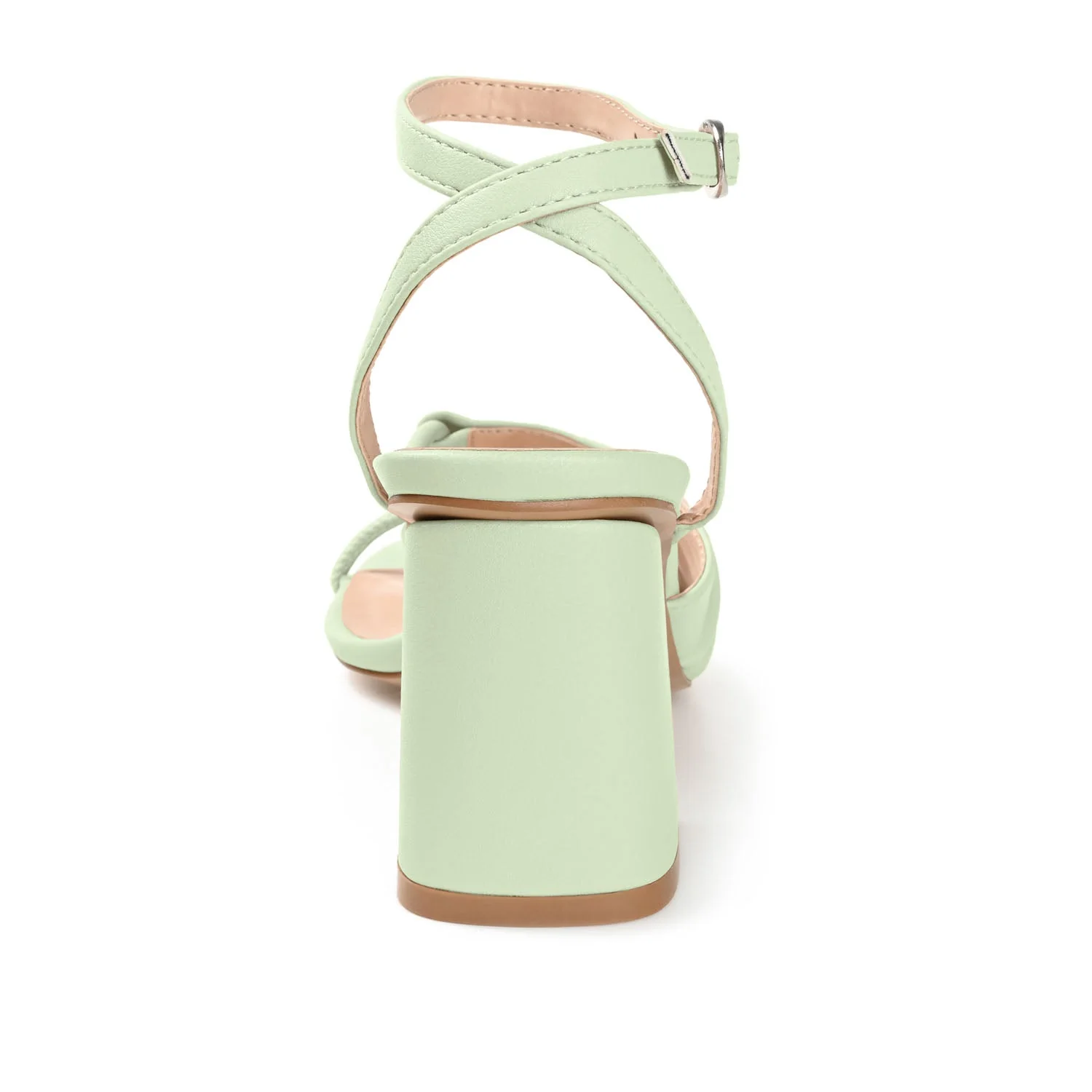 SHILLO STRAPPY BLOCK HEELS IN VEGAN LEATHER - Green - Image 7