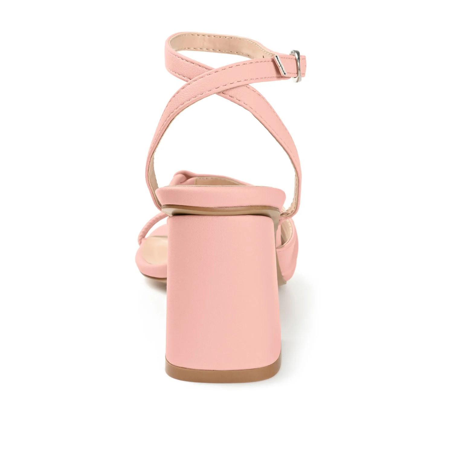 SHILLO STRAPPY BLOCK HEELS IN VEGAN LEATHER - Rose - Image 8