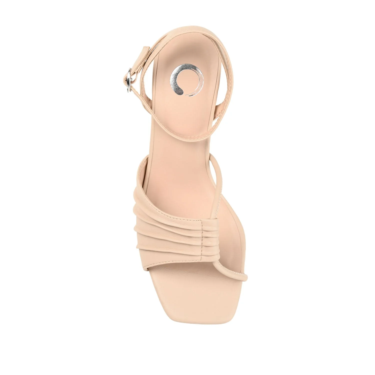 SHILLO STRAPPY BLOCK HEELS IN VEGAN LEATHER - Taupe - Image 6