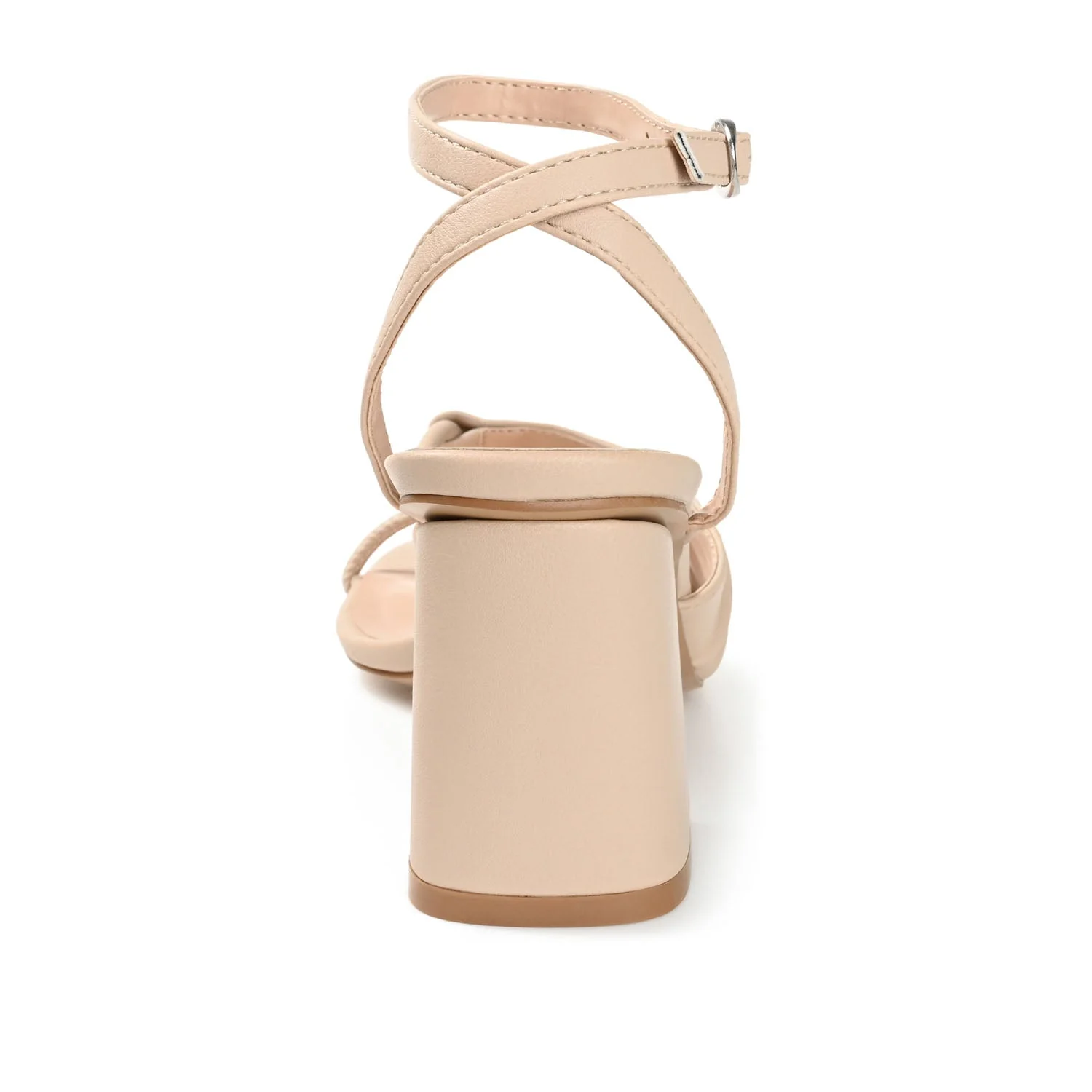 SHILLO STRAPPY BLOCK HEELS IN VEGAN LEATHER - Taupe - Image 7
