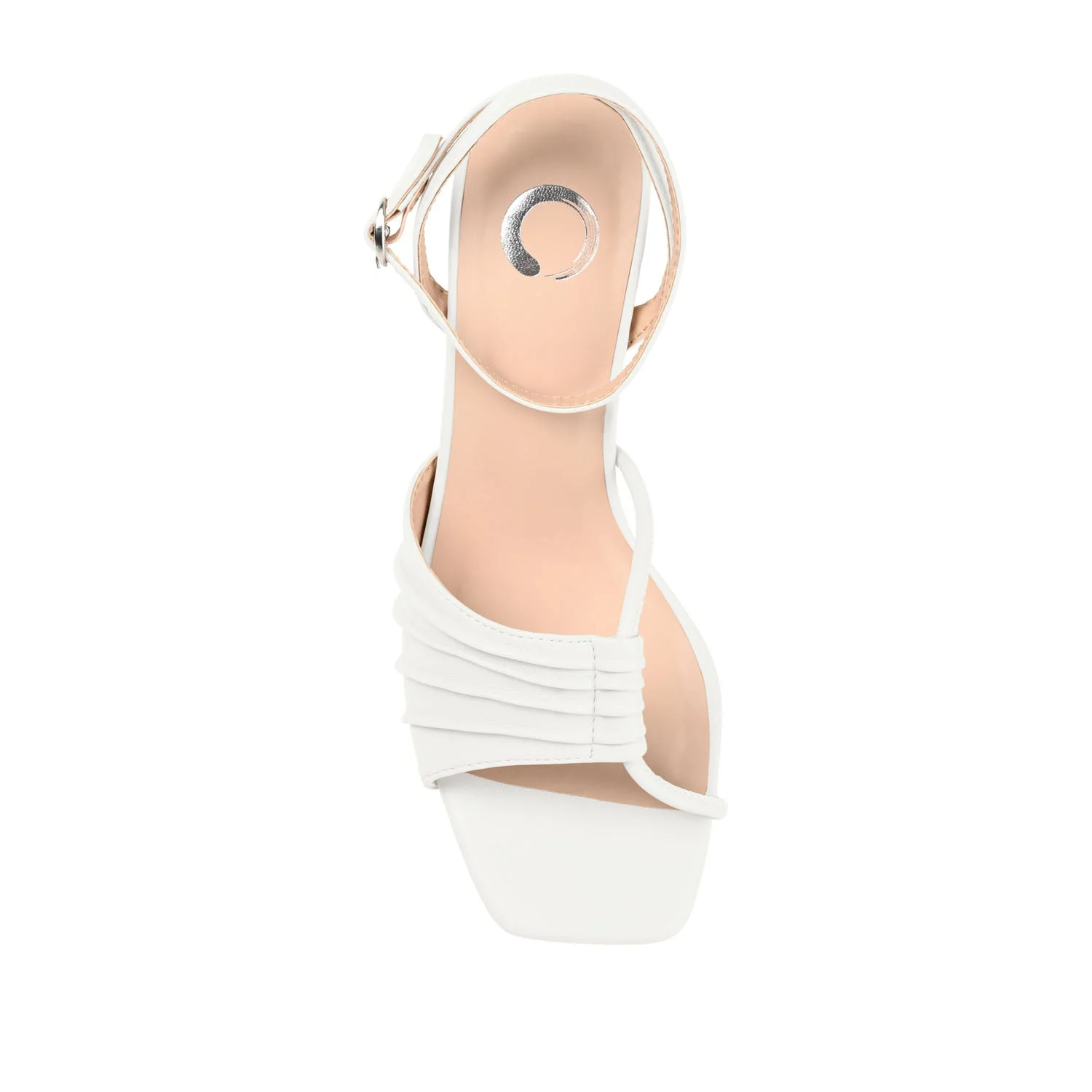 SHILLO STRAPPY BLOCK HEELS IN VEGAN LEATHER - White - Image 6