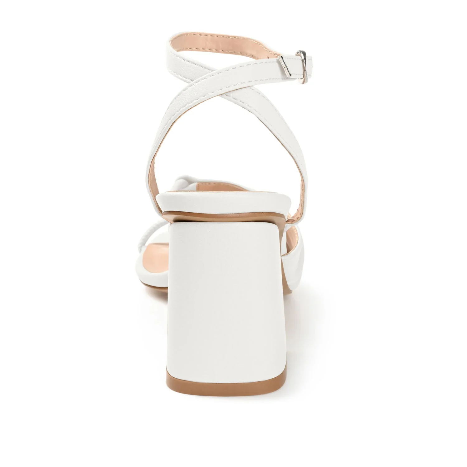 SHILLO STRAPPY BLOCK HEELS IN VEGAN LEATHER - White - Image 7