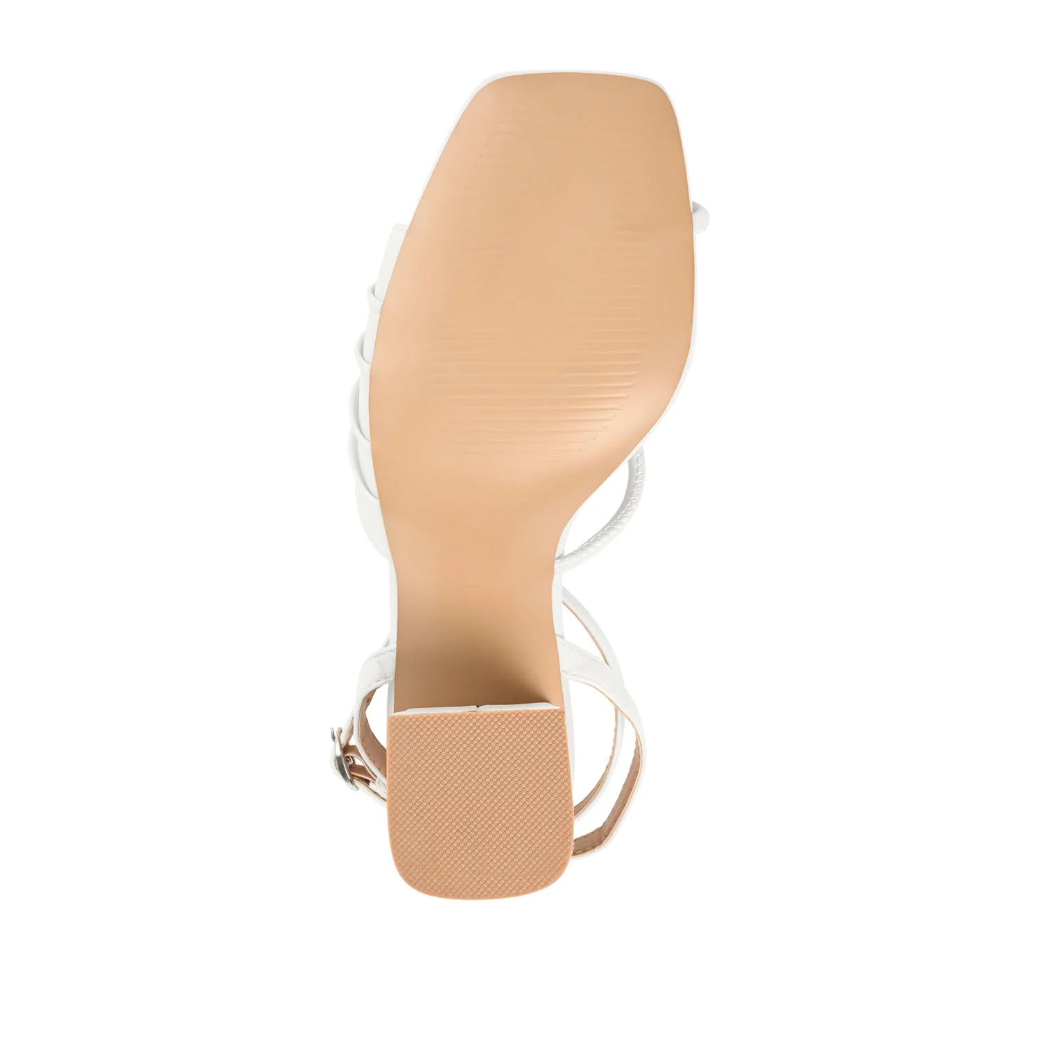 SHILLO STRAPPY BLOCK HEELS IN VEGAN LEATHER - White - Image 8