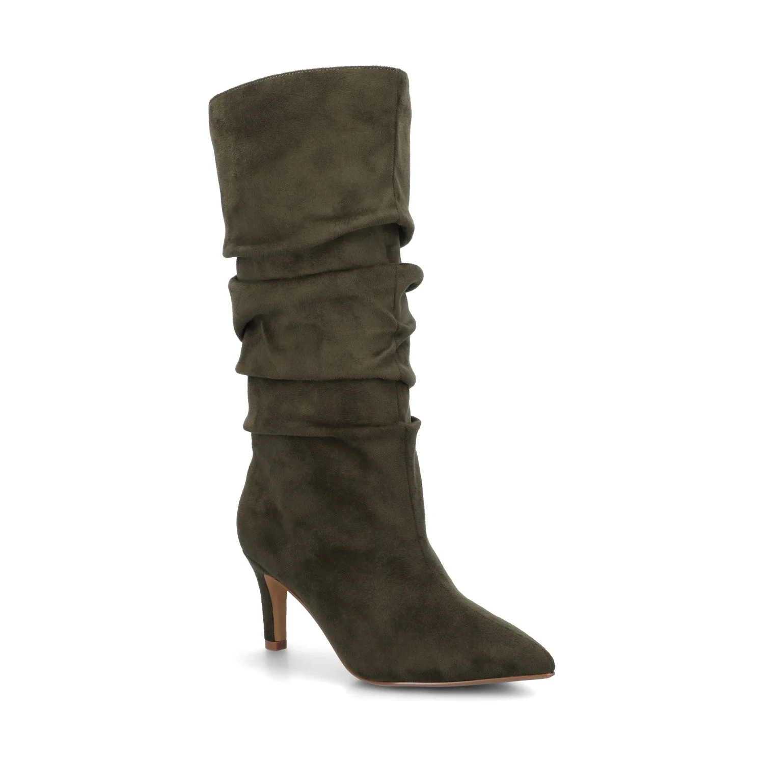 SONNET SLOUCHY BOOTS IN WIDE CALF - Olive - Image 2