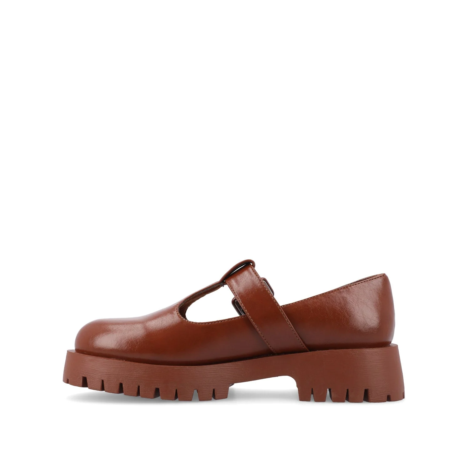 SUVI MARY JANE FLATS IN VEGAN LEATHER - Brown - Image 3