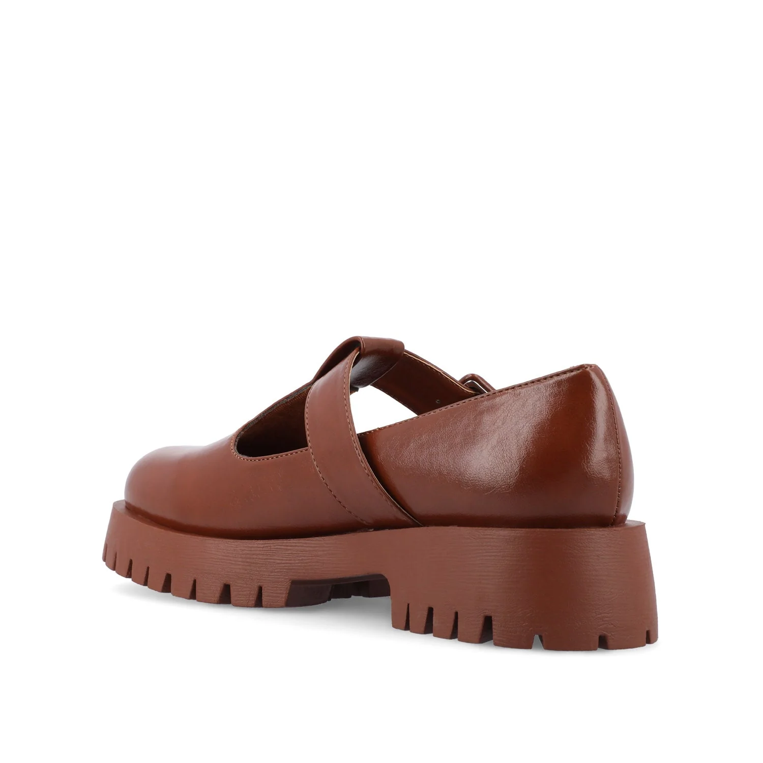 SUVI MARY JANE FLATS IN VEGAN LEATHER - Brown - Image 4