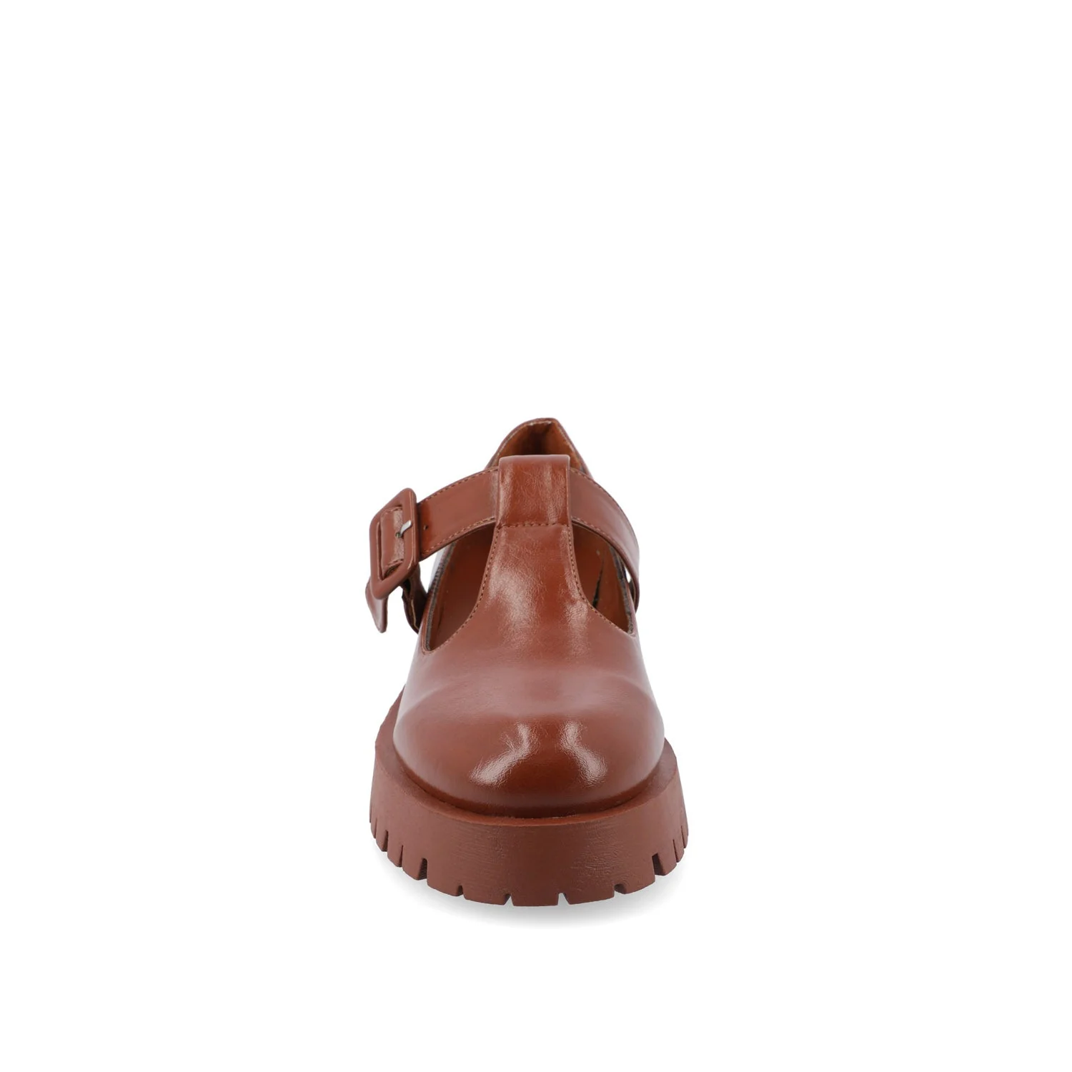 SUVI MARY JANE FLATS IN VEGAN LEATHER - Brown - Image 5