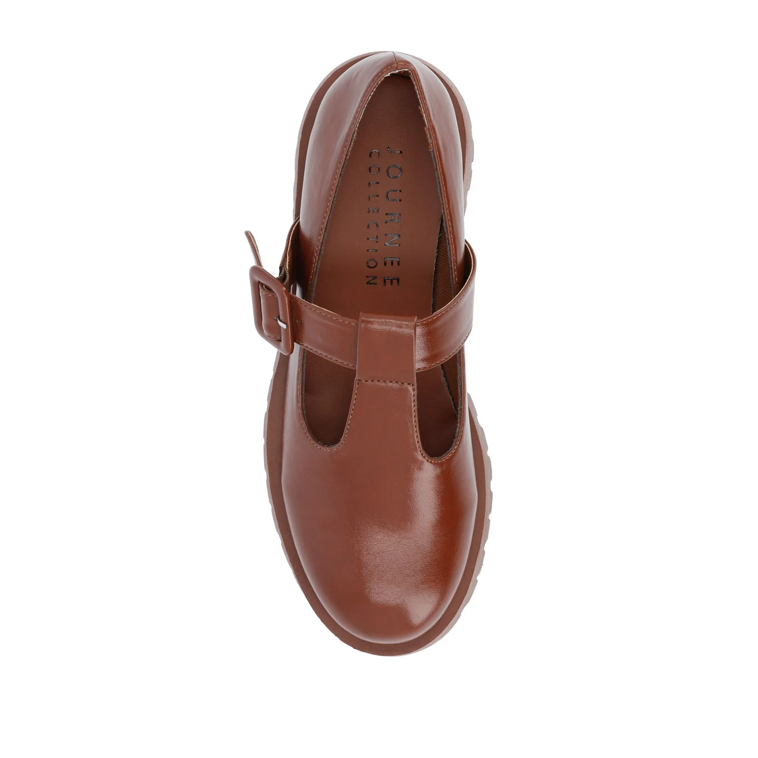 SUVI MARY JANE FLATS IN VEGAN LEATHER - Brown - Image 6