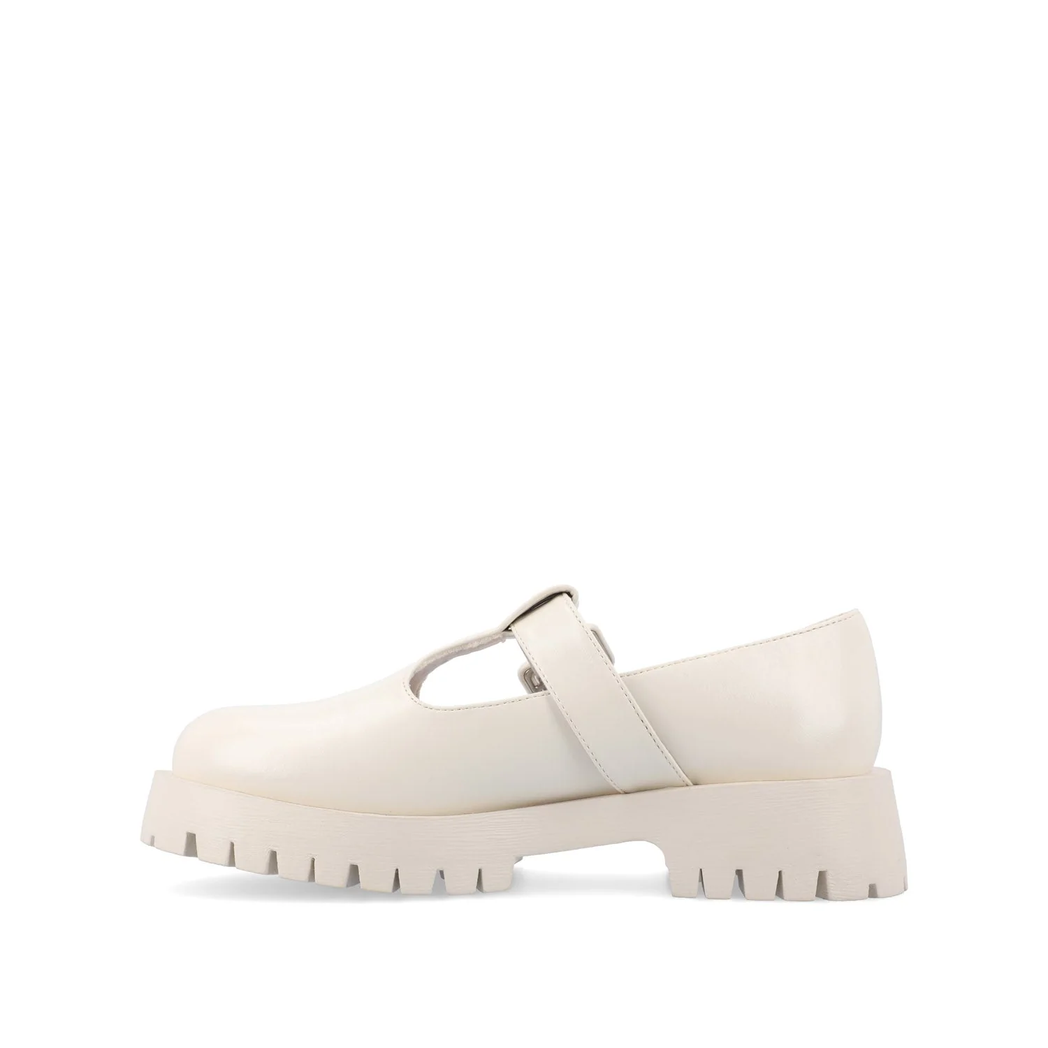 SUVI MARY JANE FLATS IN VEGAN LEATHER - Off White - Image 3