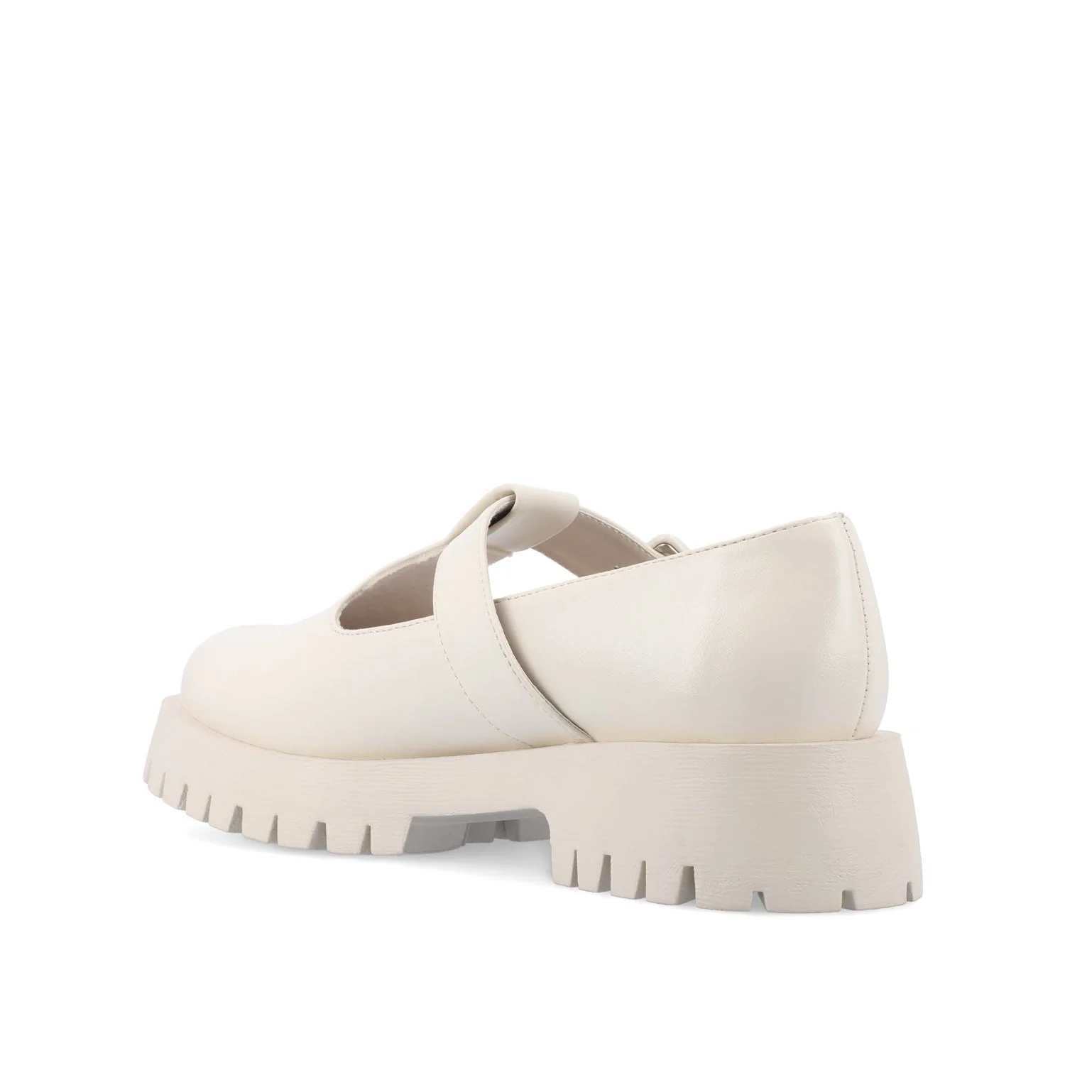 SUVI MARY JANE FLATS IN VEGAN LEATHER - Off White - Image 4