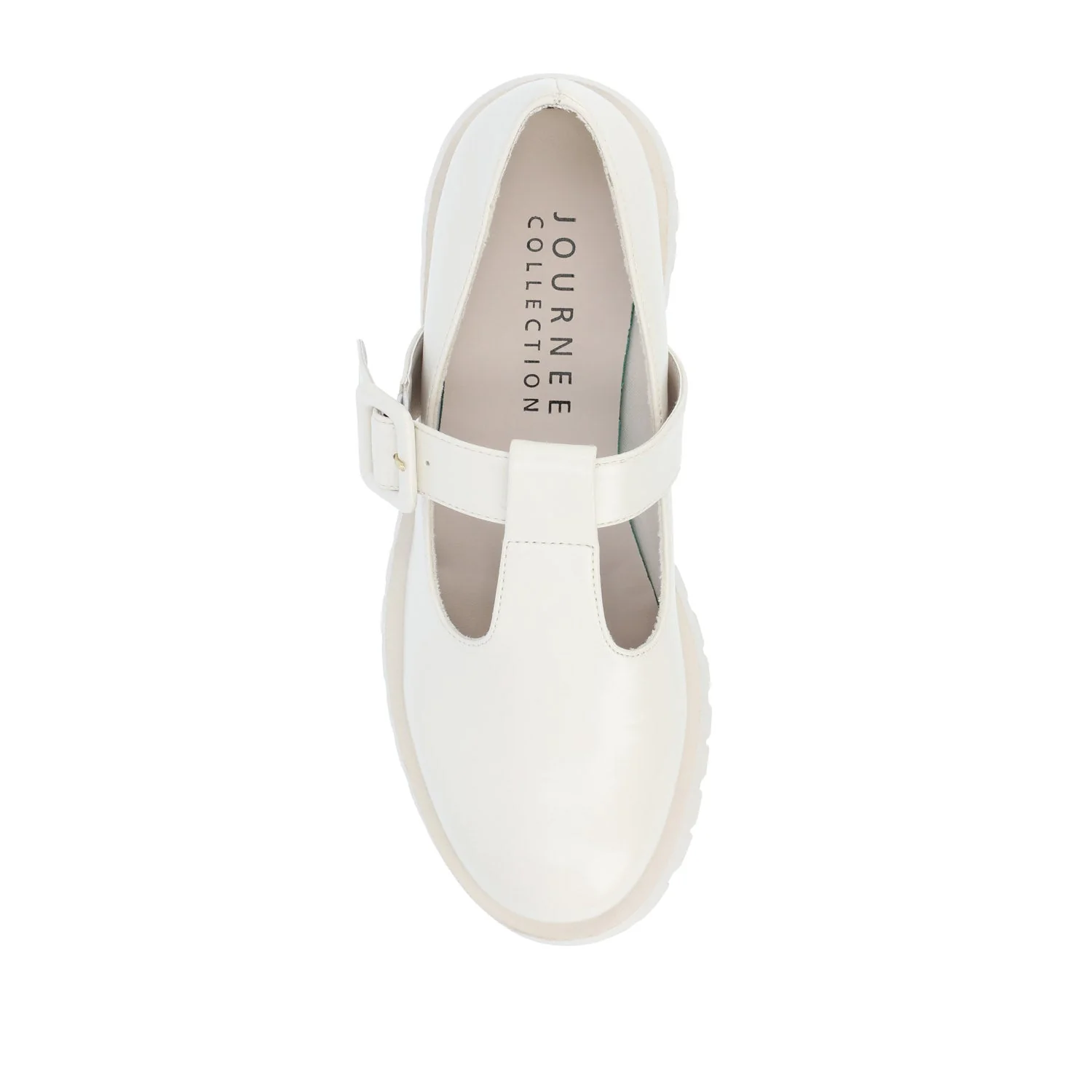 SUVI MARY JANE FLATS IN VEGAN LEATHER - Off White - Image 6