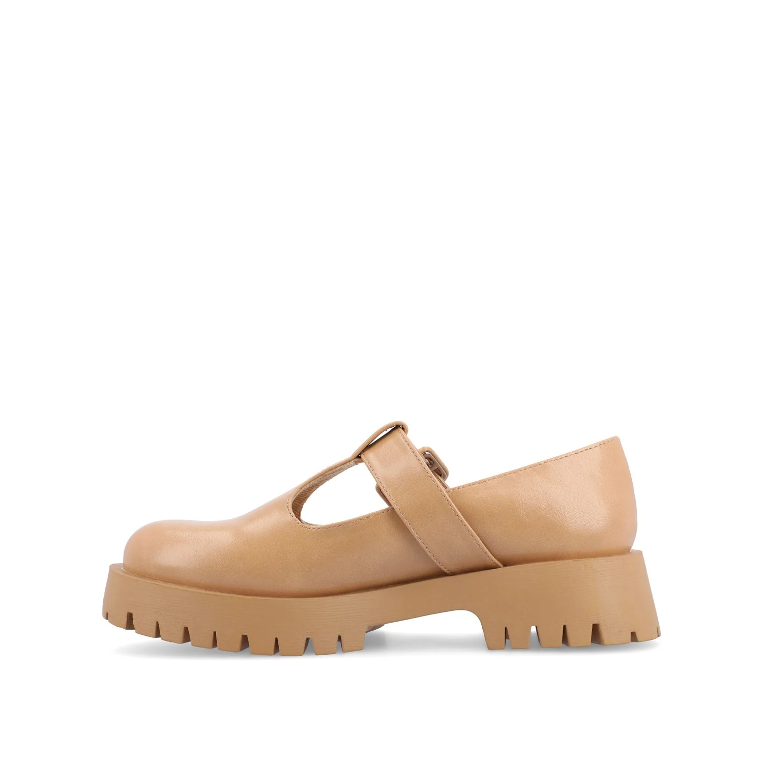 SUVI MARY JANE FLATS IN VEGAN LEATHER - Tan - Image 3
