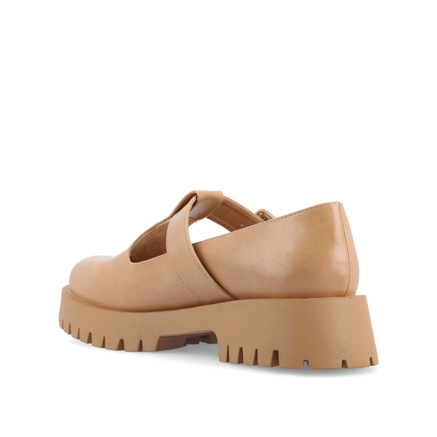 SUVI MARY JANE FLATS IN VEGAN LEATHER - Tan - Image 4
