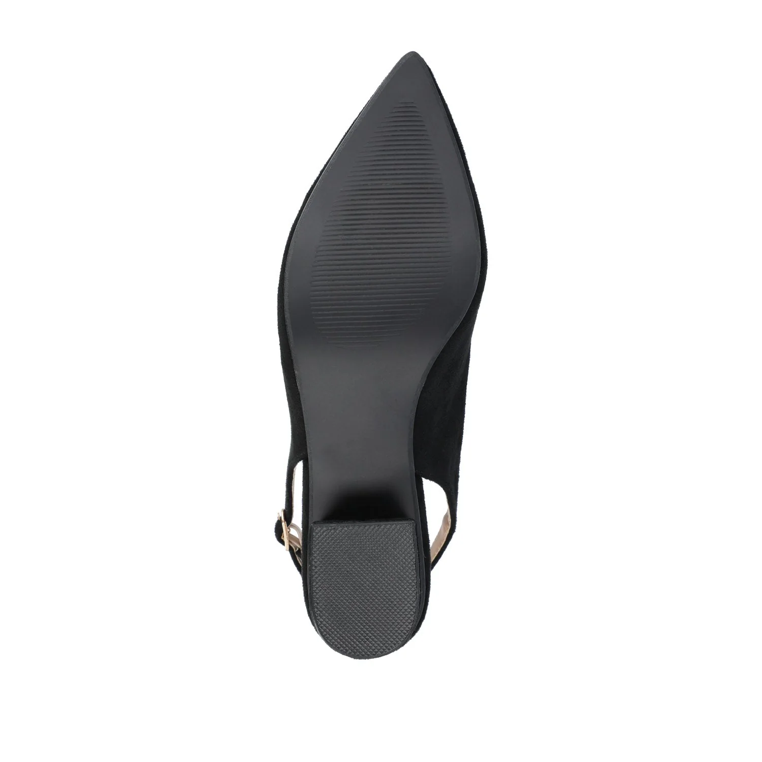 SYLVIA LOW BLOCK PUMP HEELS IN FAUX SUEDE - Black - Image 8